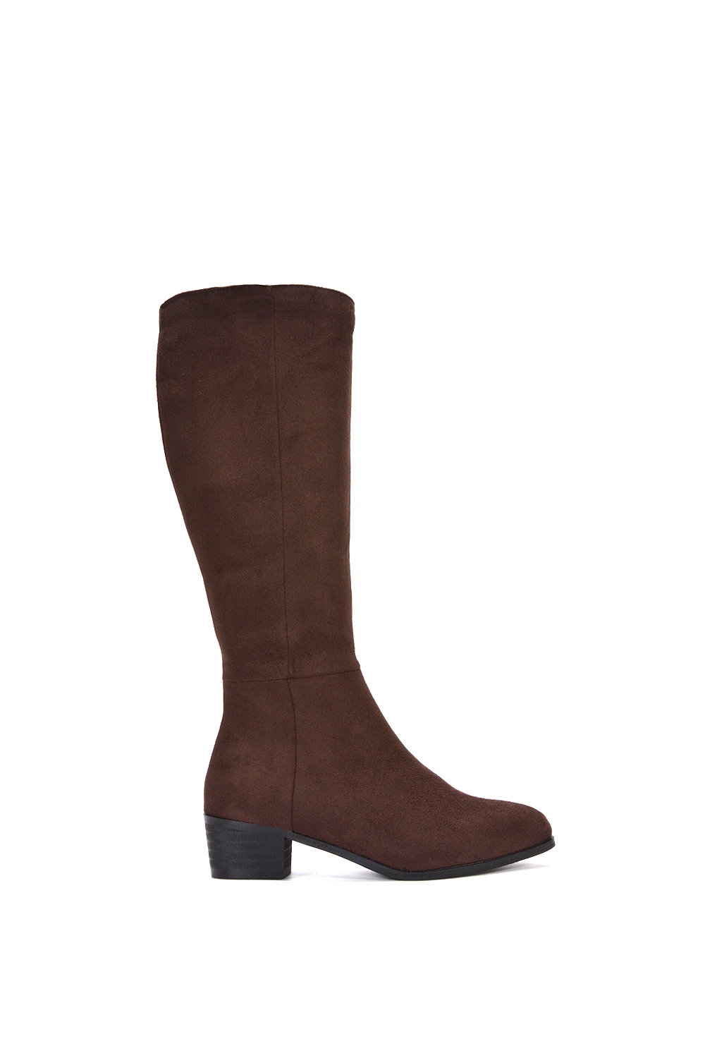 Brown ‘Anne’ Knee High Boots with Low Block Heel, Image 1 of 6