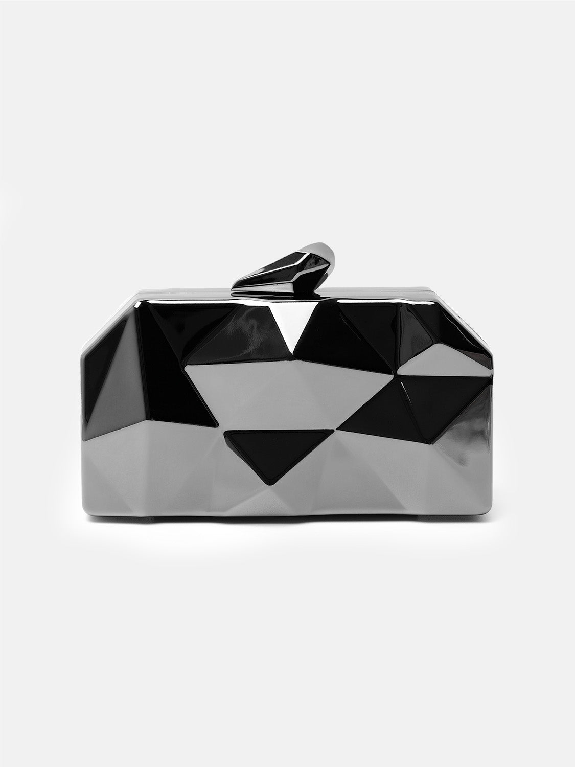 Black 'Melanie' Geometric Pattern Clutch Bag, Image 1 of 1