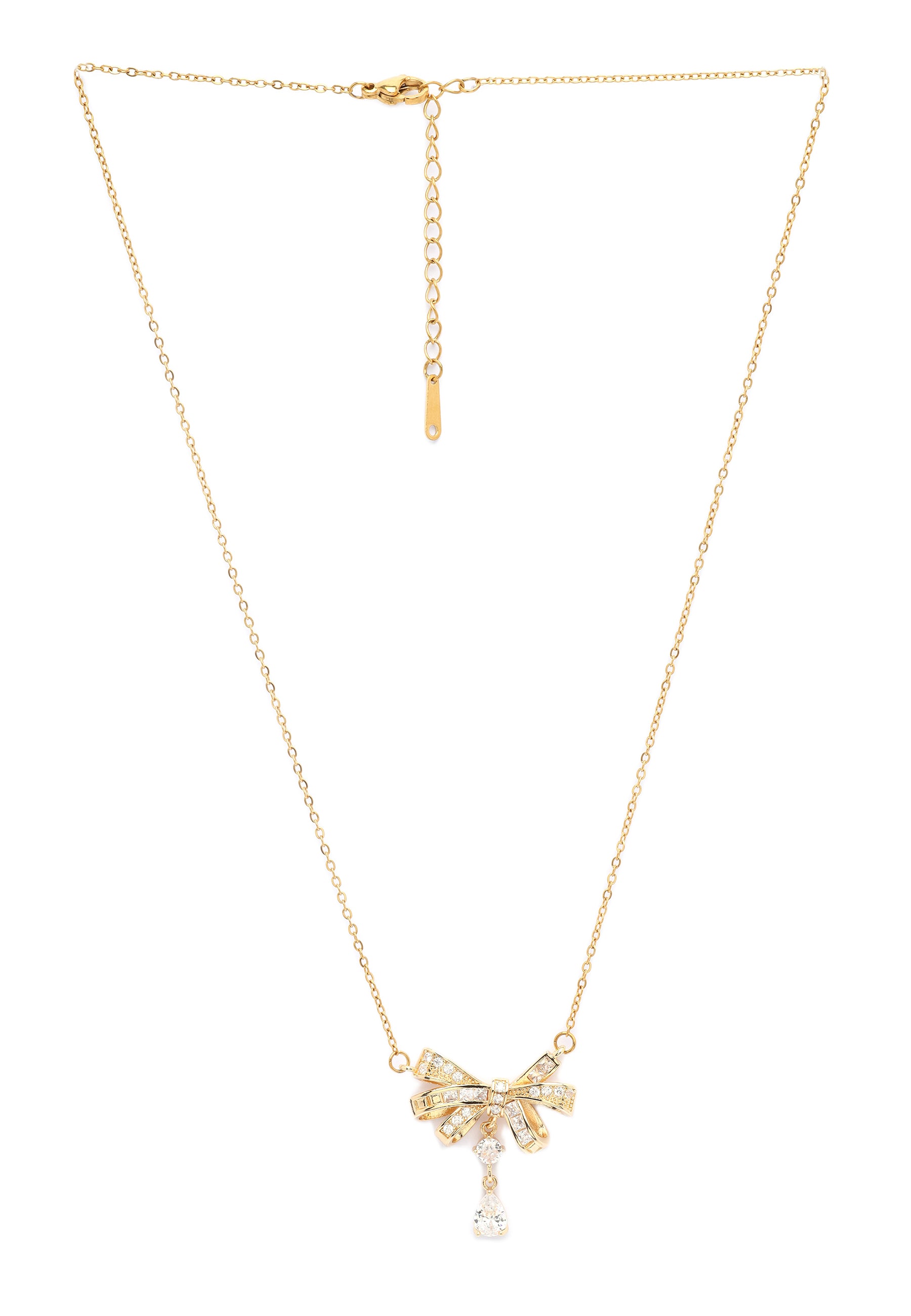 Gold Golden Bow Necklace, Image 3 of 5
