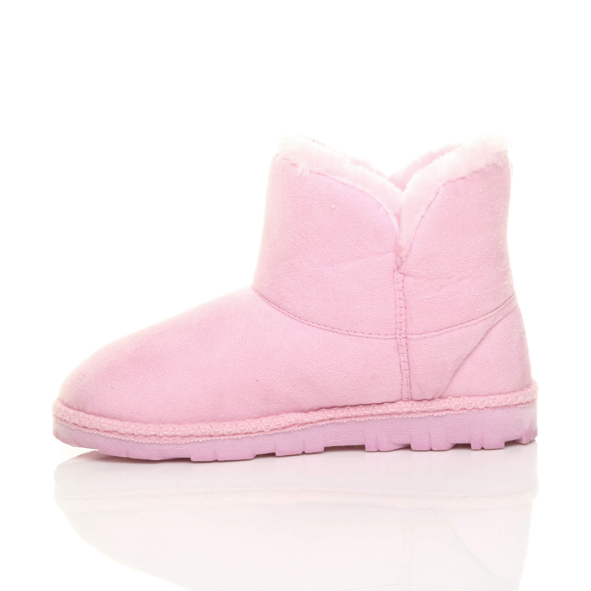 Pink Faux Fur Lined Ankle Boots Slippers, Image 3 of 6