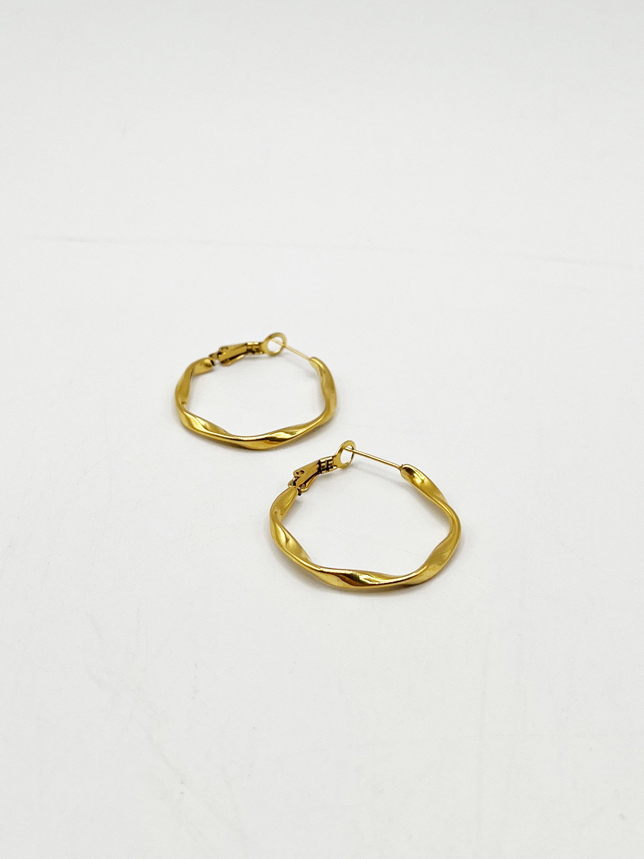 Gold Twist Hoops, Image 2 of 3