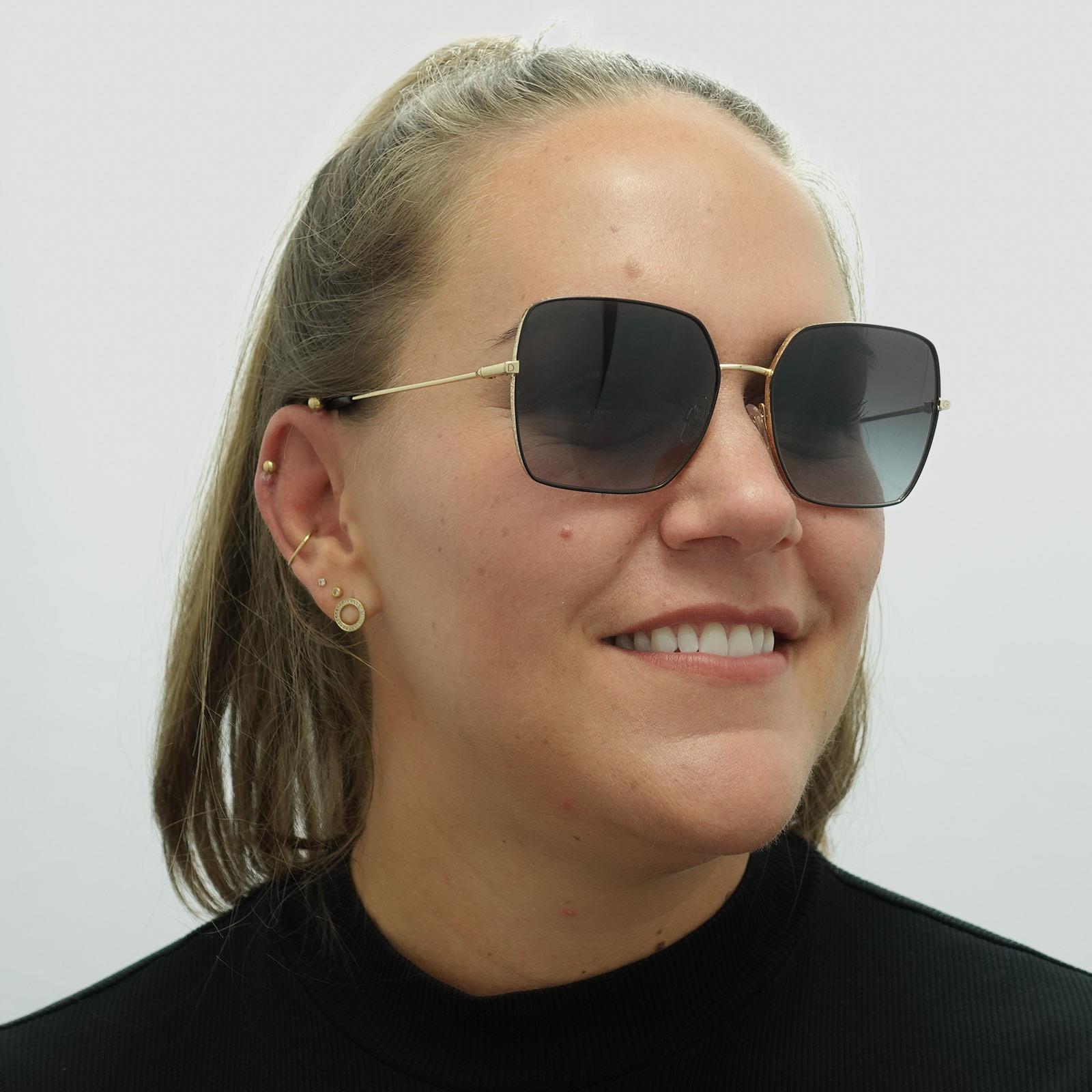 Black Square Black Gold Black Grey Gradient DG2242 Sunglasses, Image 4 of 5