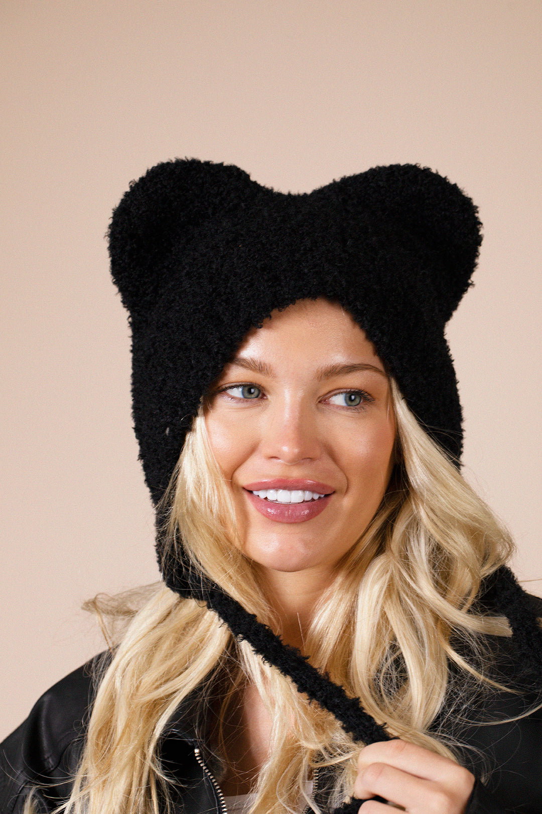 Black Beanie With Animal Ears, Image 1 of 4