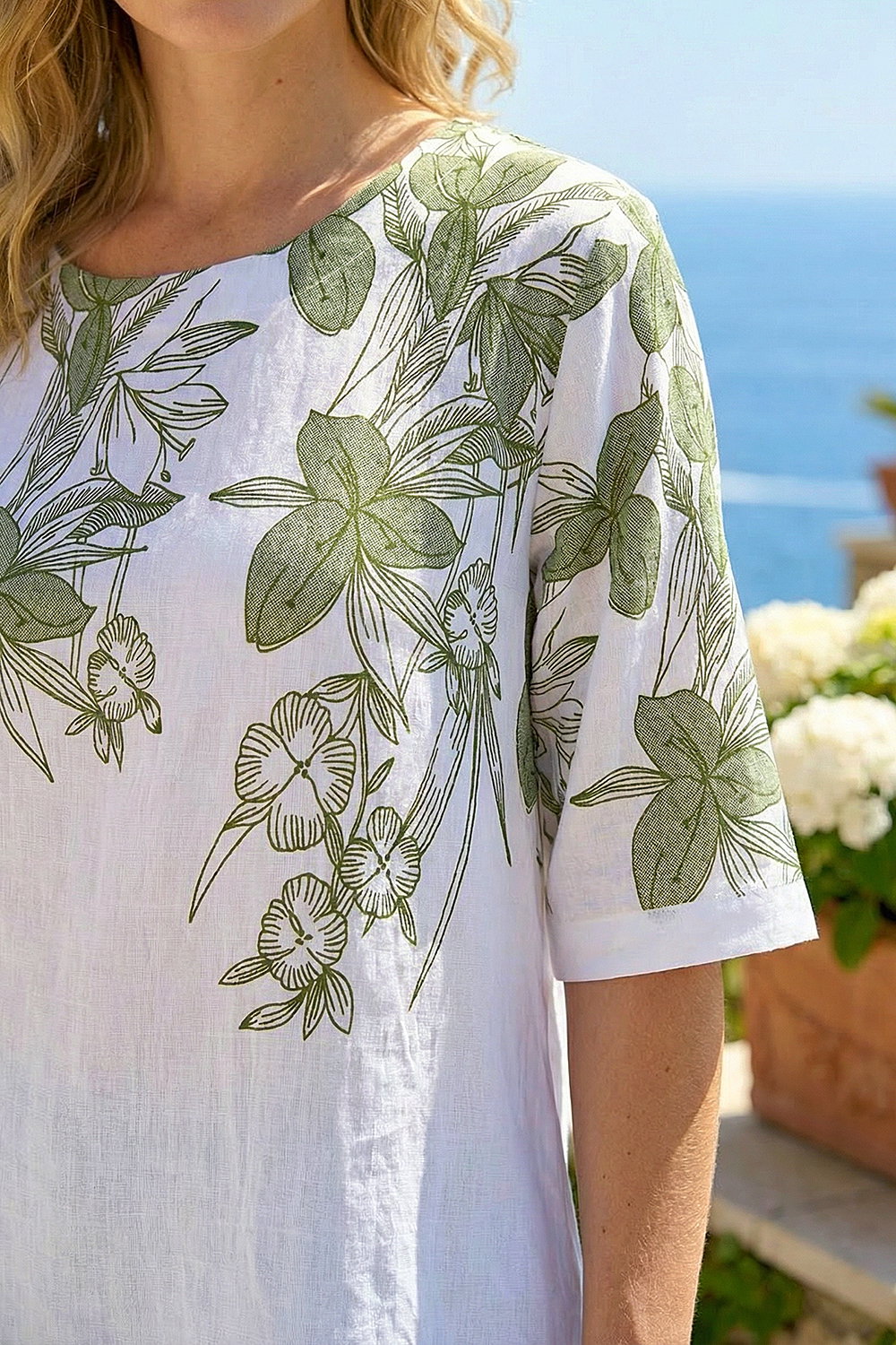 Green Floral Mono Print Top, Image 5 of 4