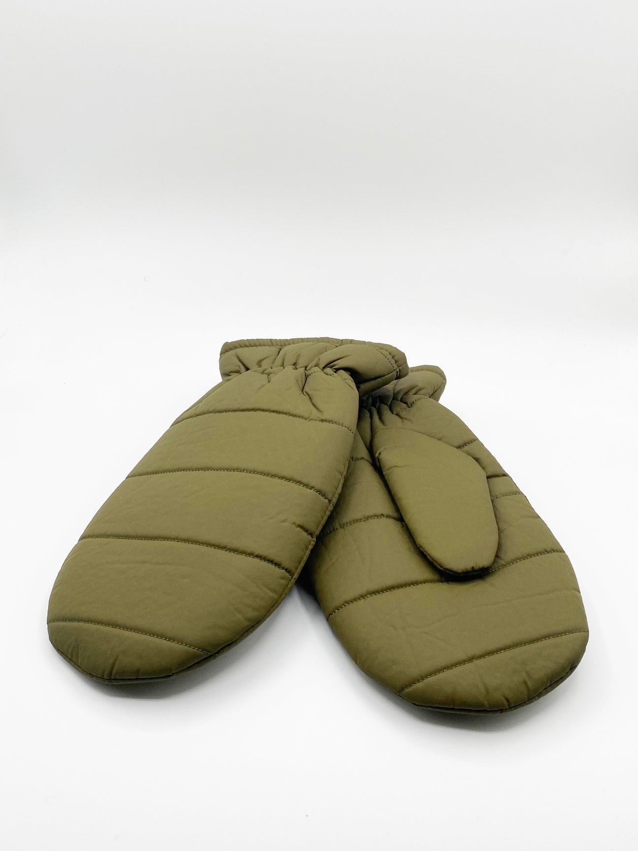 Khaki Quilted Mittens, Image 1 of 3