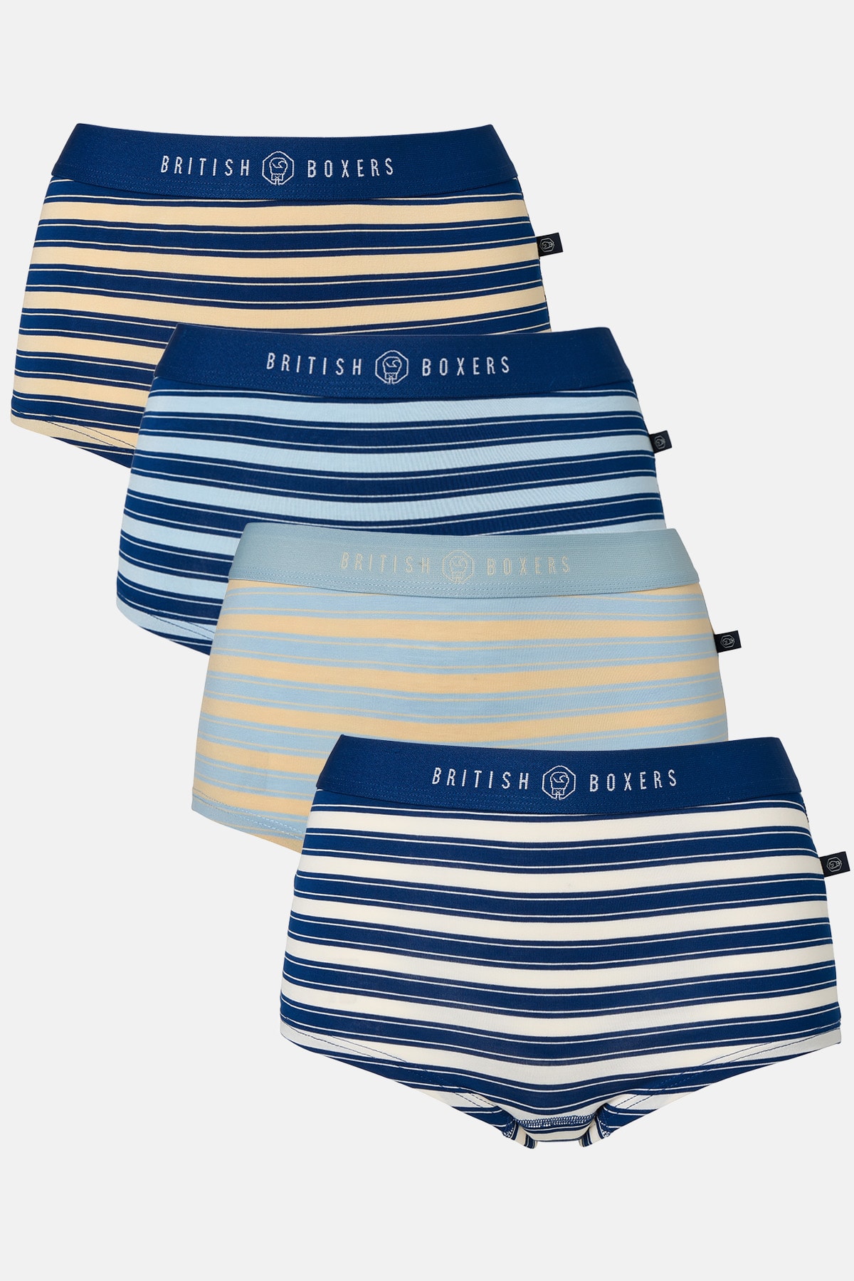 Multi Pack Of Four "On The Pier" Bamboo Hipster Boxers Briefs