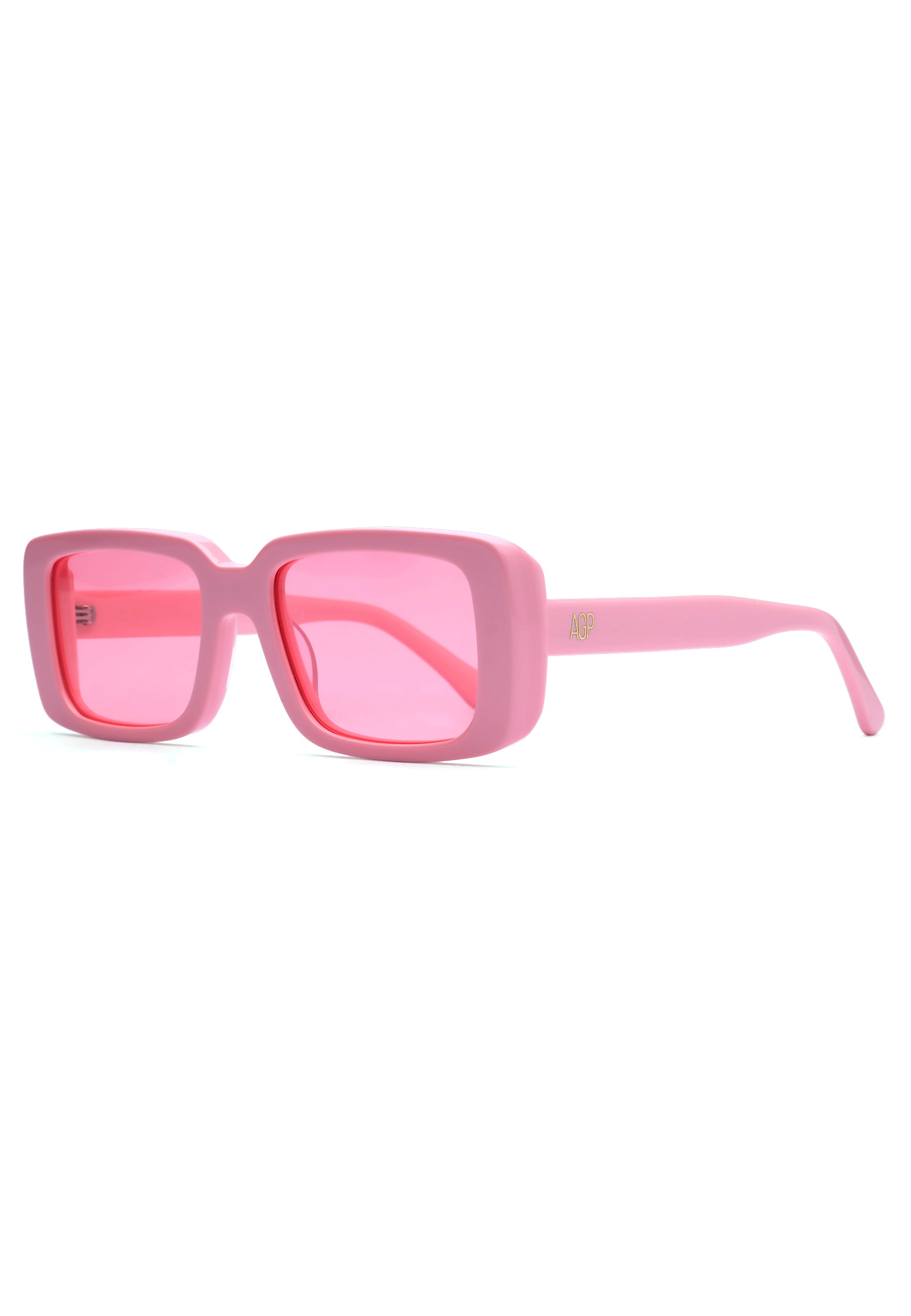 Pink AVANT-GARDE PARIS Pink Retro-Inspired Bold Rectangle Sunglasses, Image 1 of 7