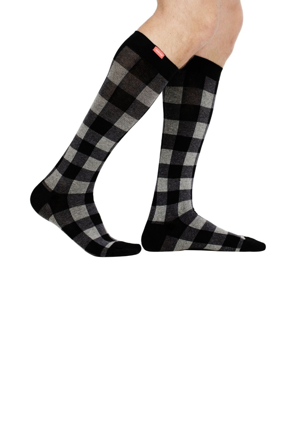 Grey Cotton Wide Graduated Compression Socks, Image 2 of 5