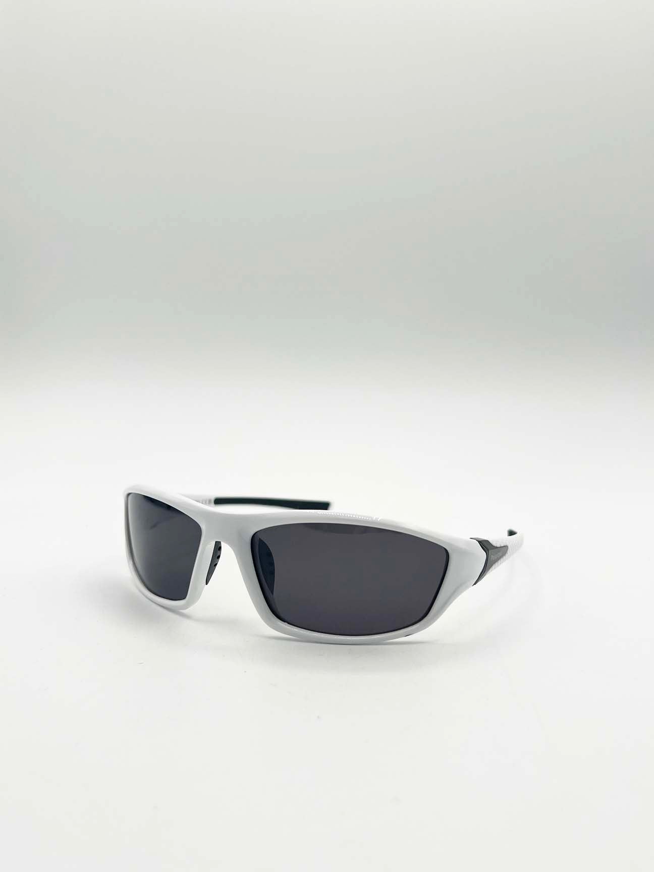 White Outdoor Racer Sunglasses with Hard Case, Image 2 of 4