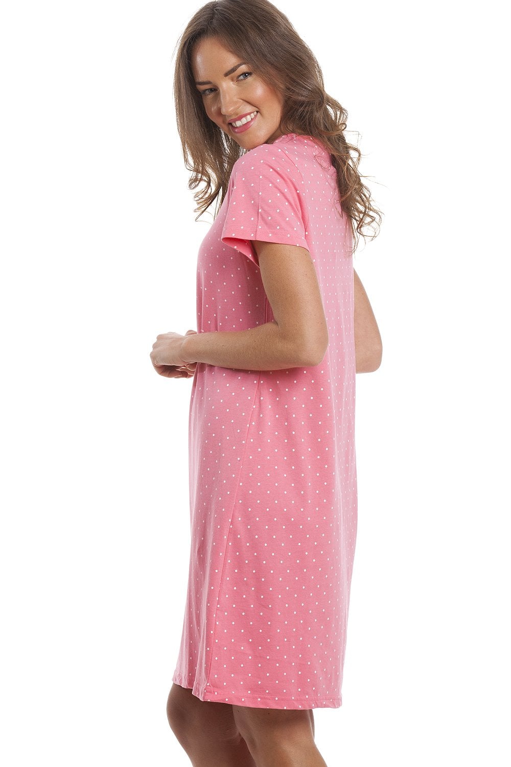 Pink Owl Print Cotton Nightdress, Image 2 of 5
