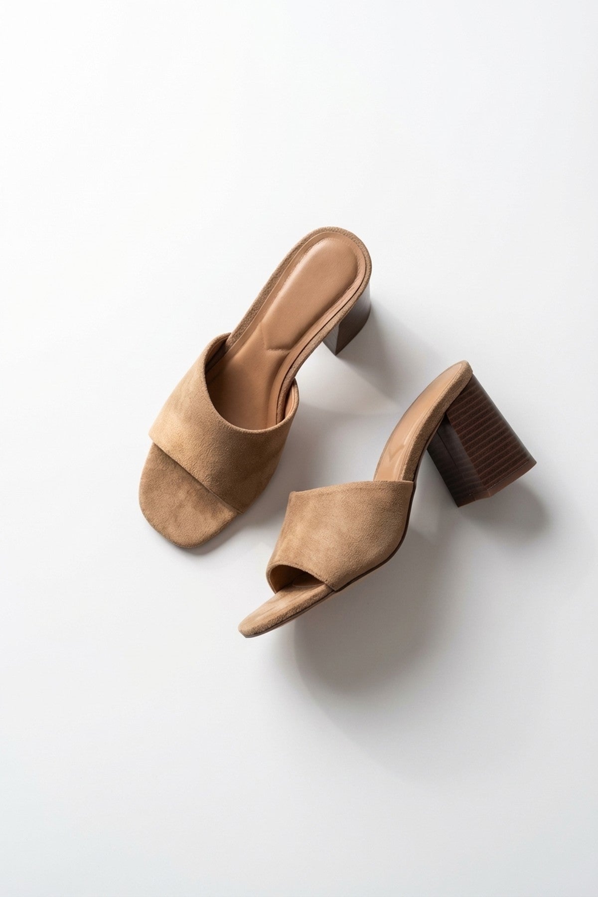 Taupe iKrush Taupe Rosa Womens Square Toe Block Heel Mules, Image 8 of 8