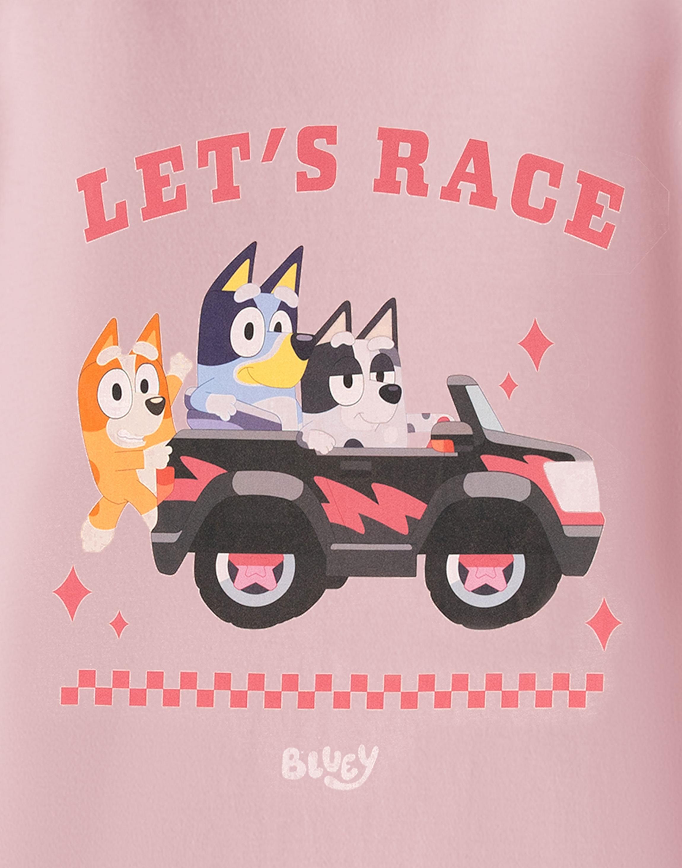 Pink Bluey Lets Race T-Shirt, Image 4 of 4