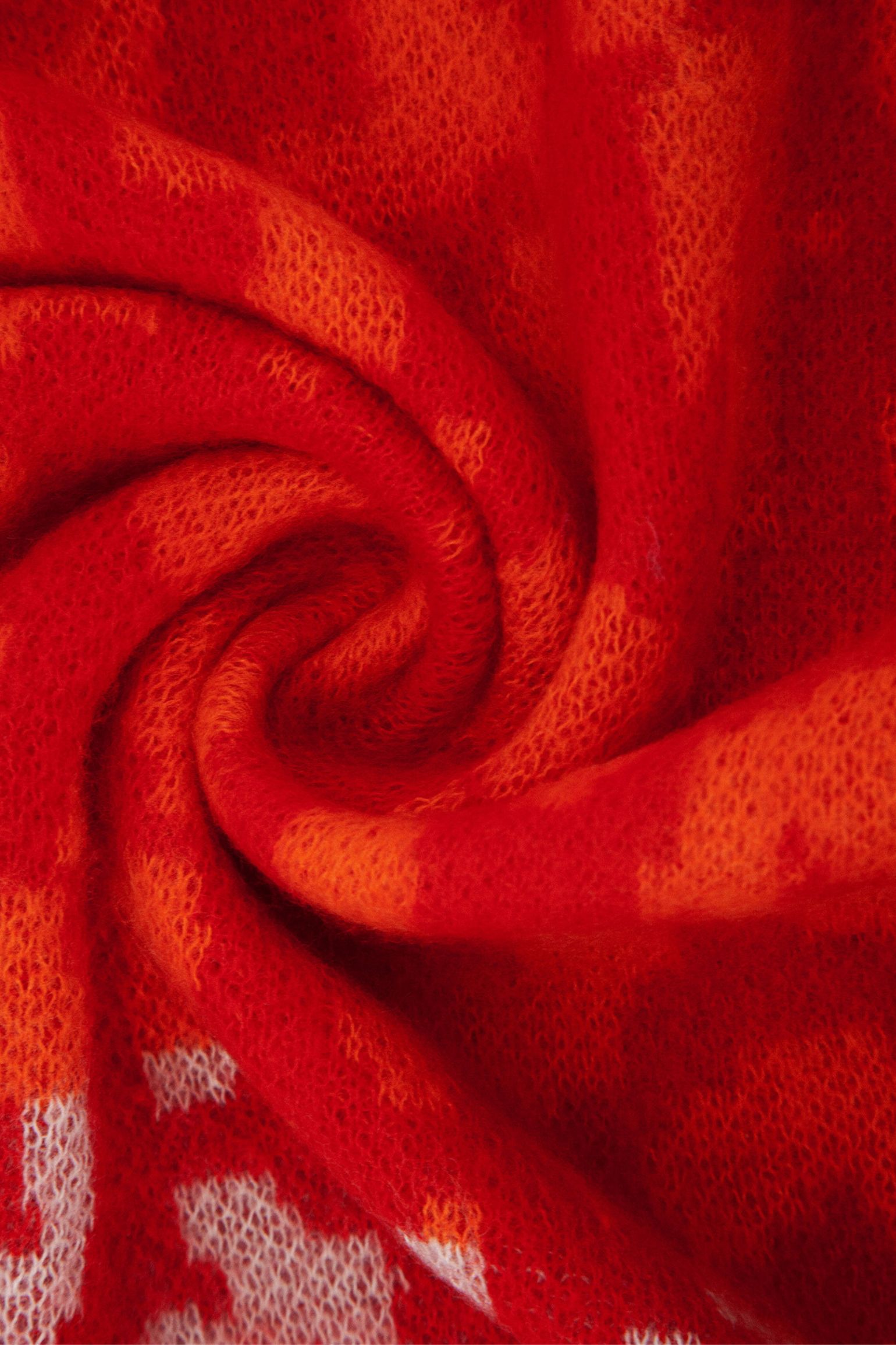 Red Block Leopard Print Winter Scarf, Image 4 of 4