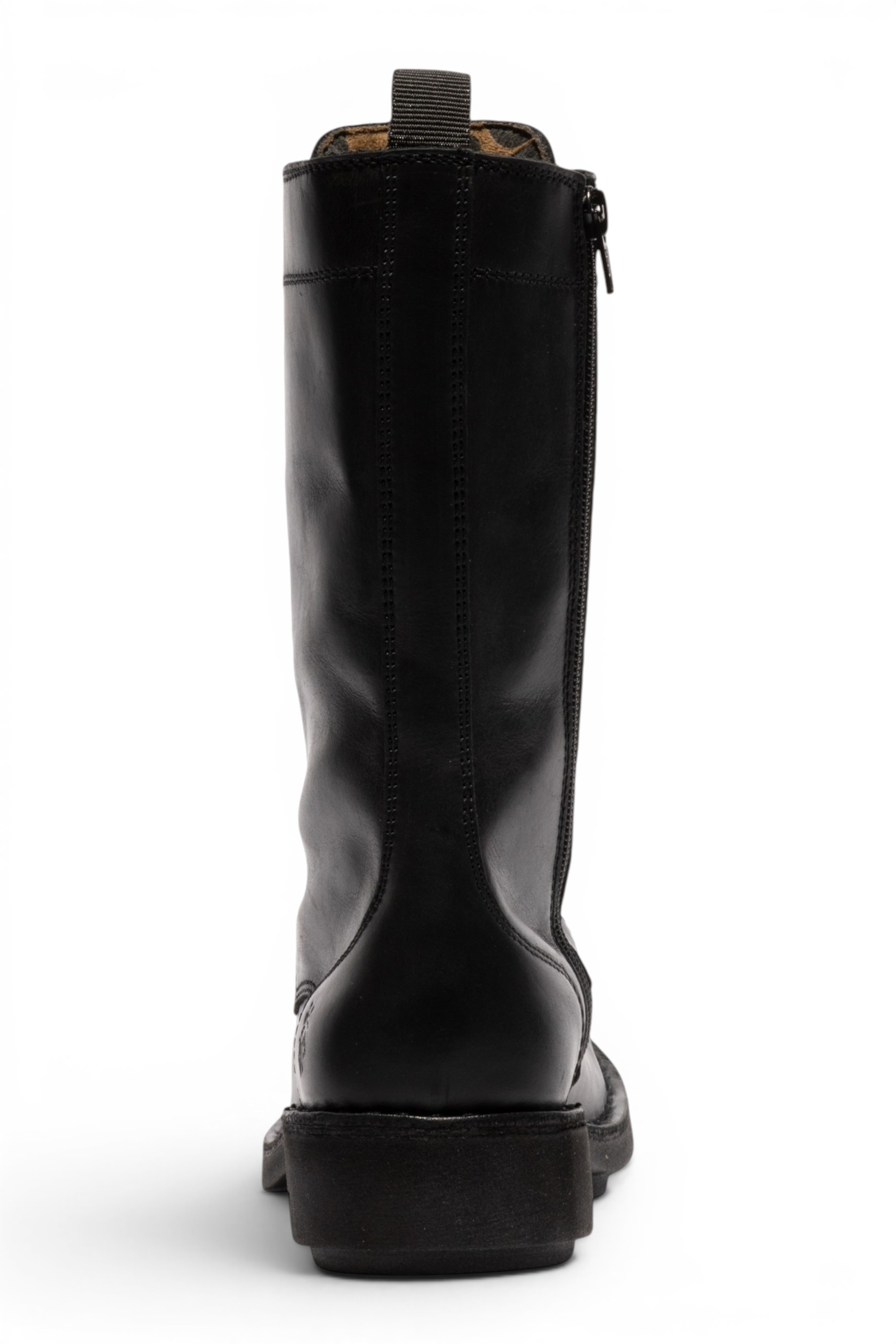 Black Womens Leather Ankle Boots-NOLE175, Image 5 of 6
