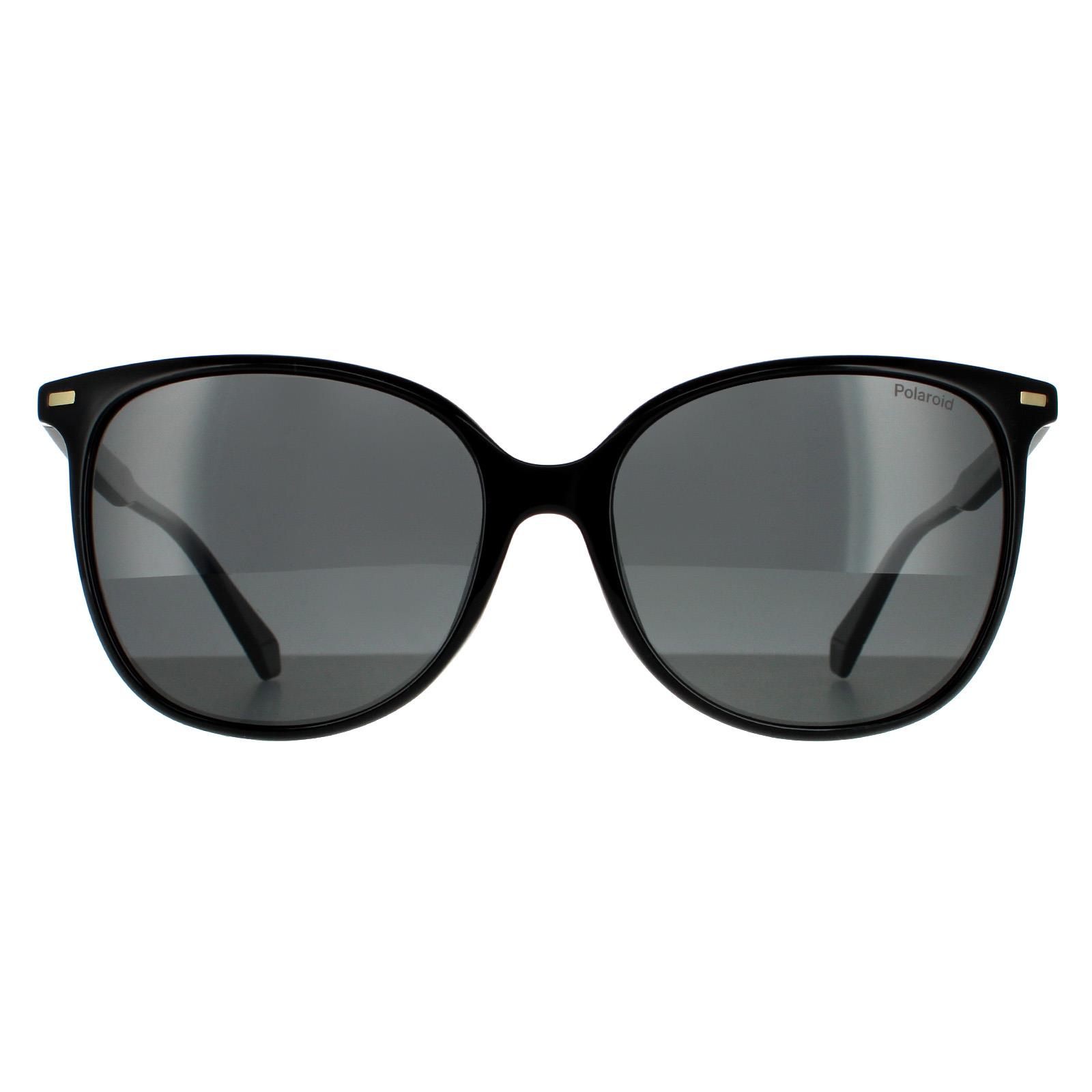Black Cat Eye Black Grey Polarized Sunglasses, Image 1 of 4