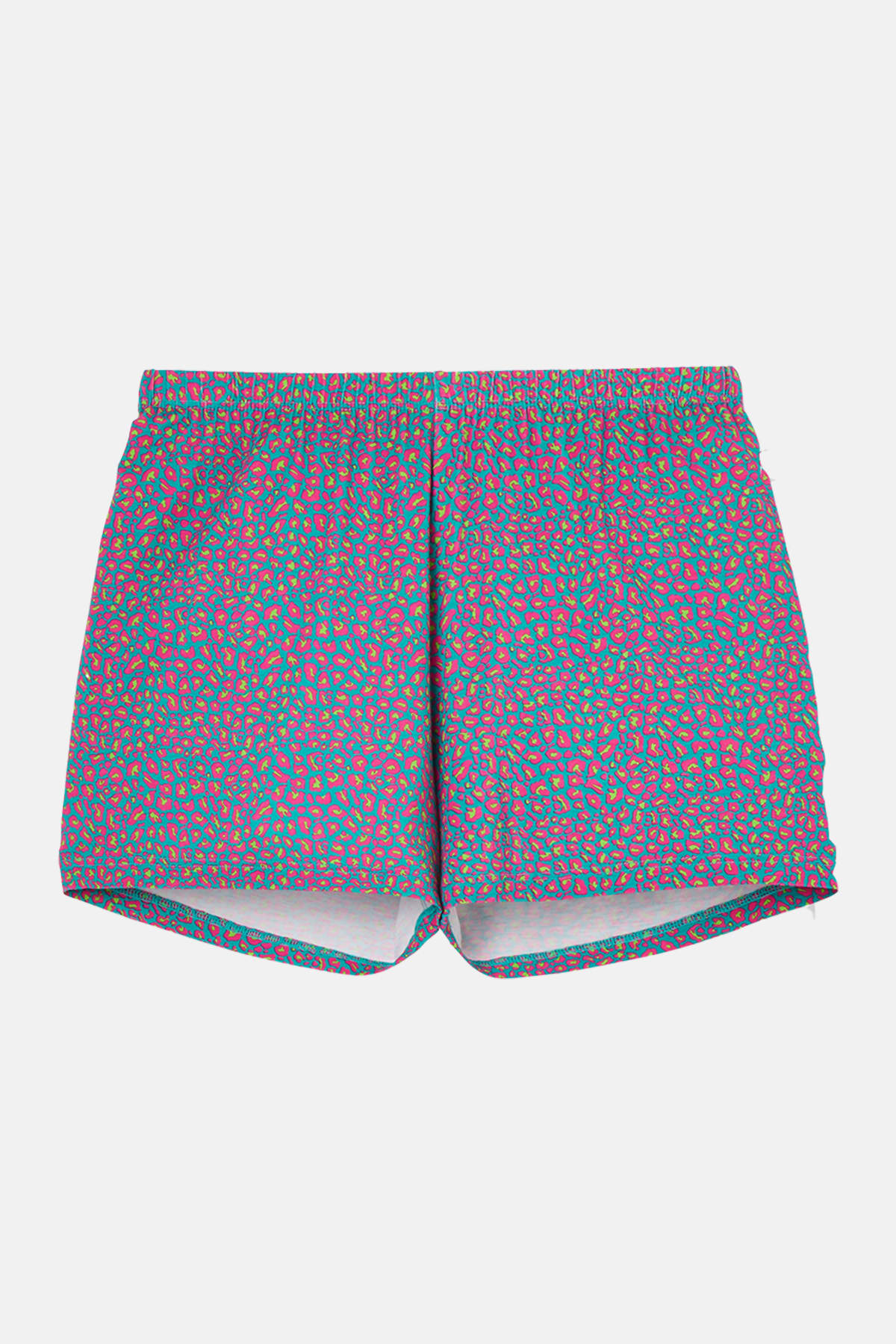Teal British Boxers Teal "Spectra Leopard" Bamboo Camisole Short Pyjama Set, Image 6 of 6
