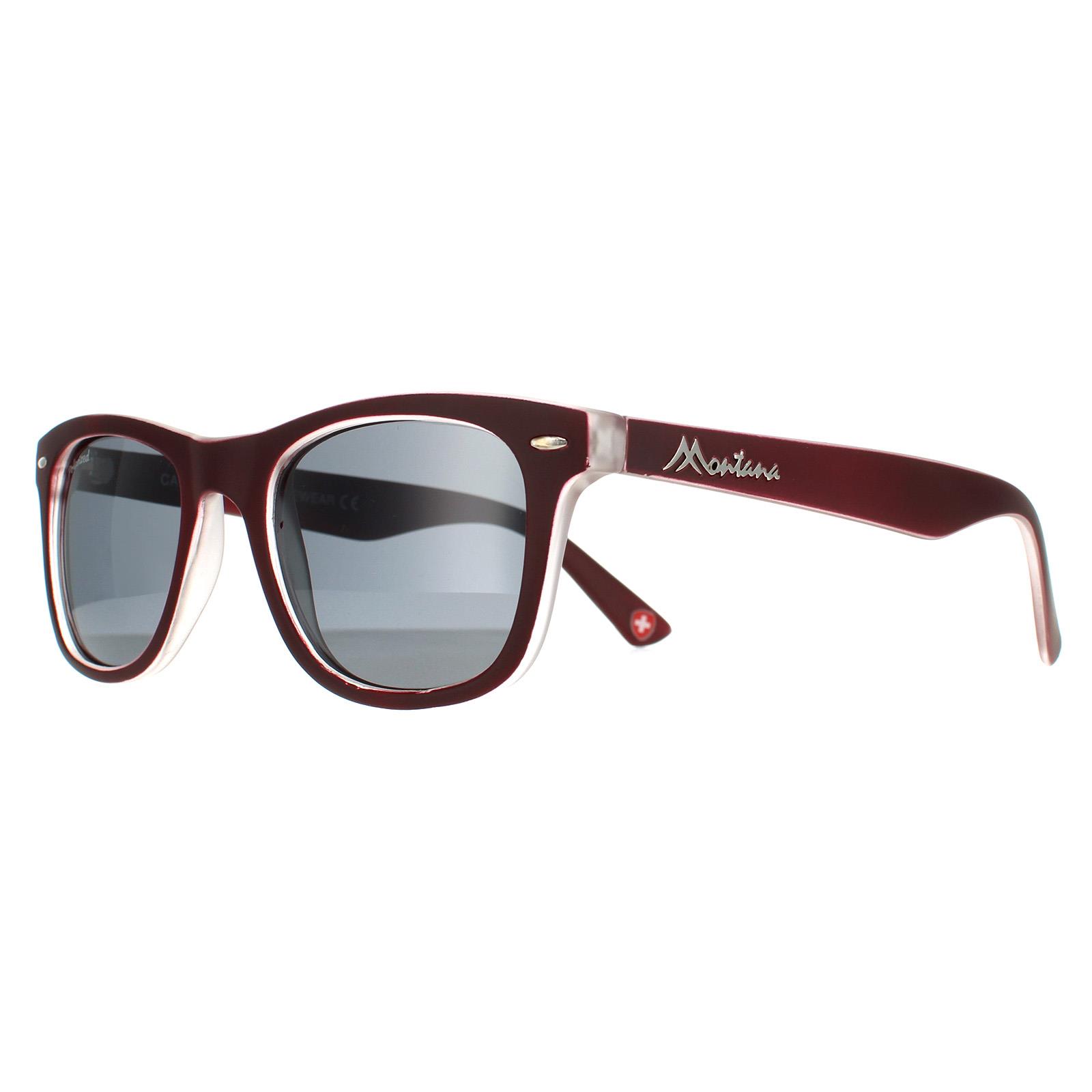 Red Square Burgundy Rubbertouch Grey Polarized MP41 Sunglasses, Image 2 of 4