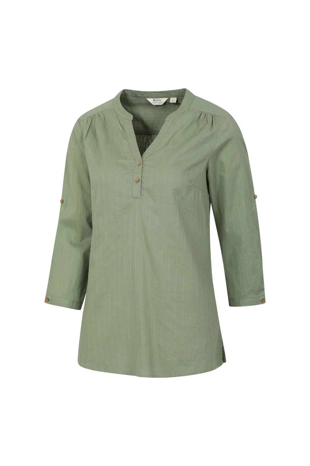 Khaki Petra Relaxed Fit 3/4 Sleeve Shirt, Image 3 of 4