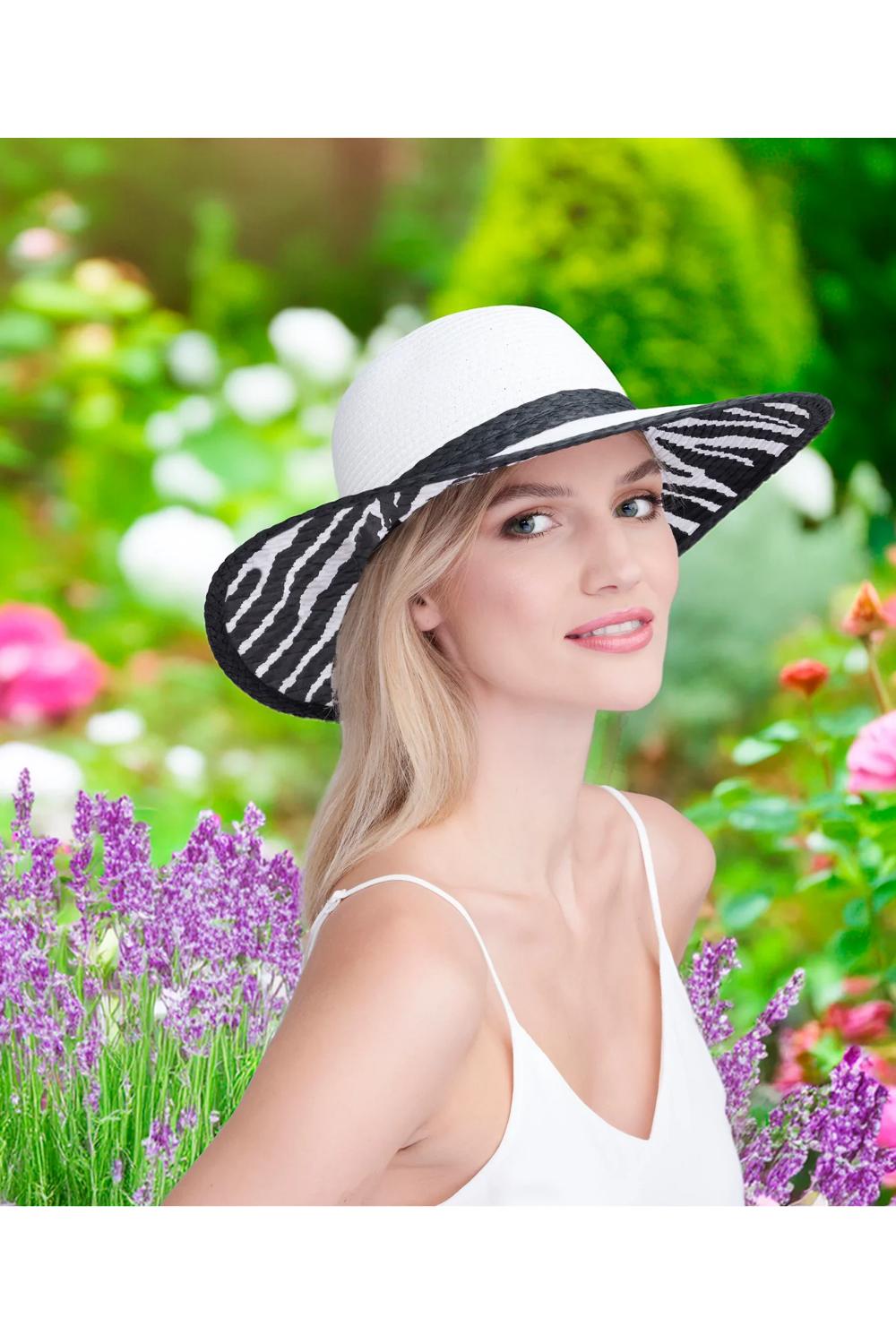 White Graciella - Wide Brim Sun Hat - White, Image 1 of 1