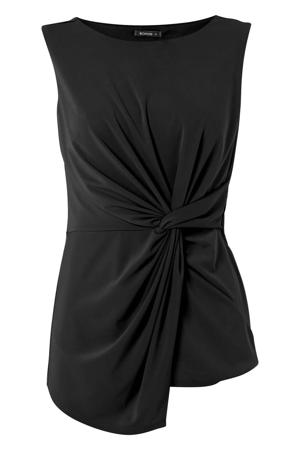 Black Sleeveless Knot Front Top , Image 5 of 8