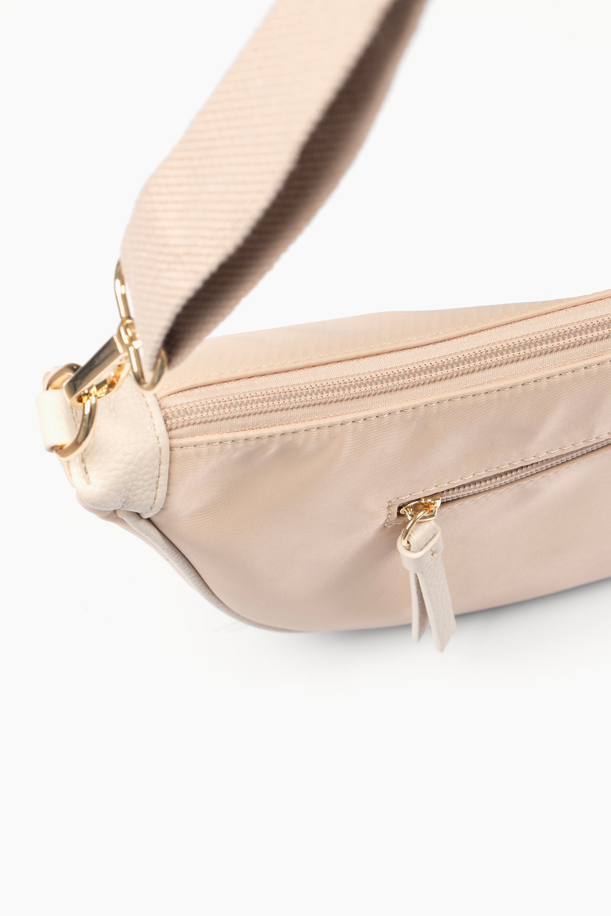 Cream Plain Half Moon Crossbody Bag, Image 3 of 5