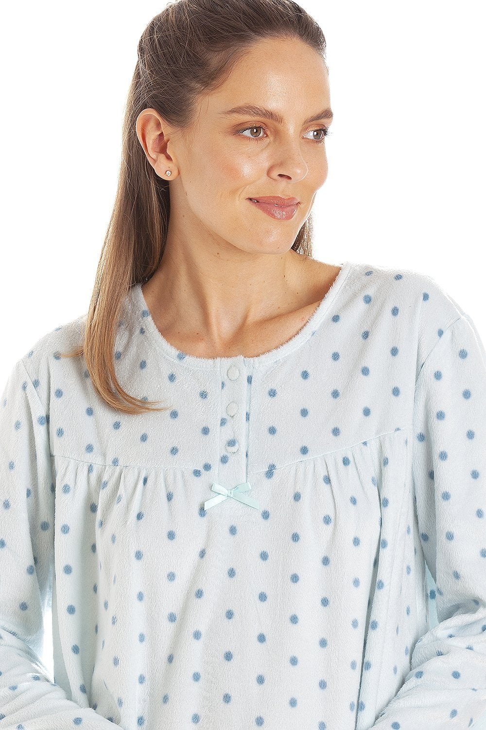 Aqua Camille Lingerie Aqua Polka Dot Nightdress, Image 5 of 5