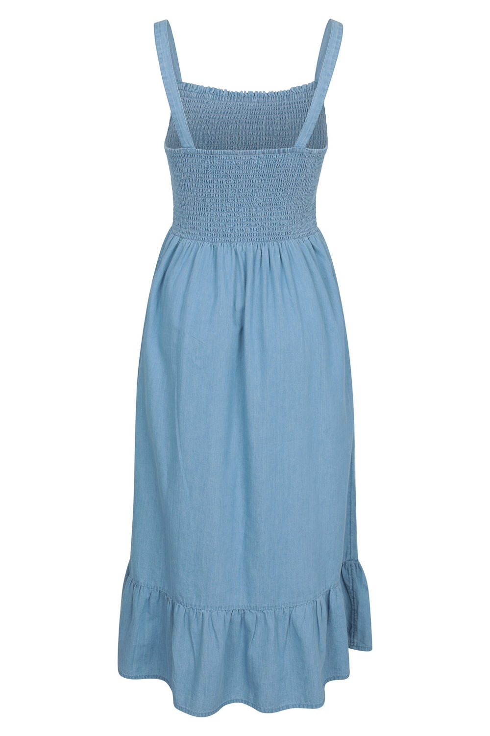 Light Blue Marbella Strappy Shirred Midi Dress, Image 2 of 4