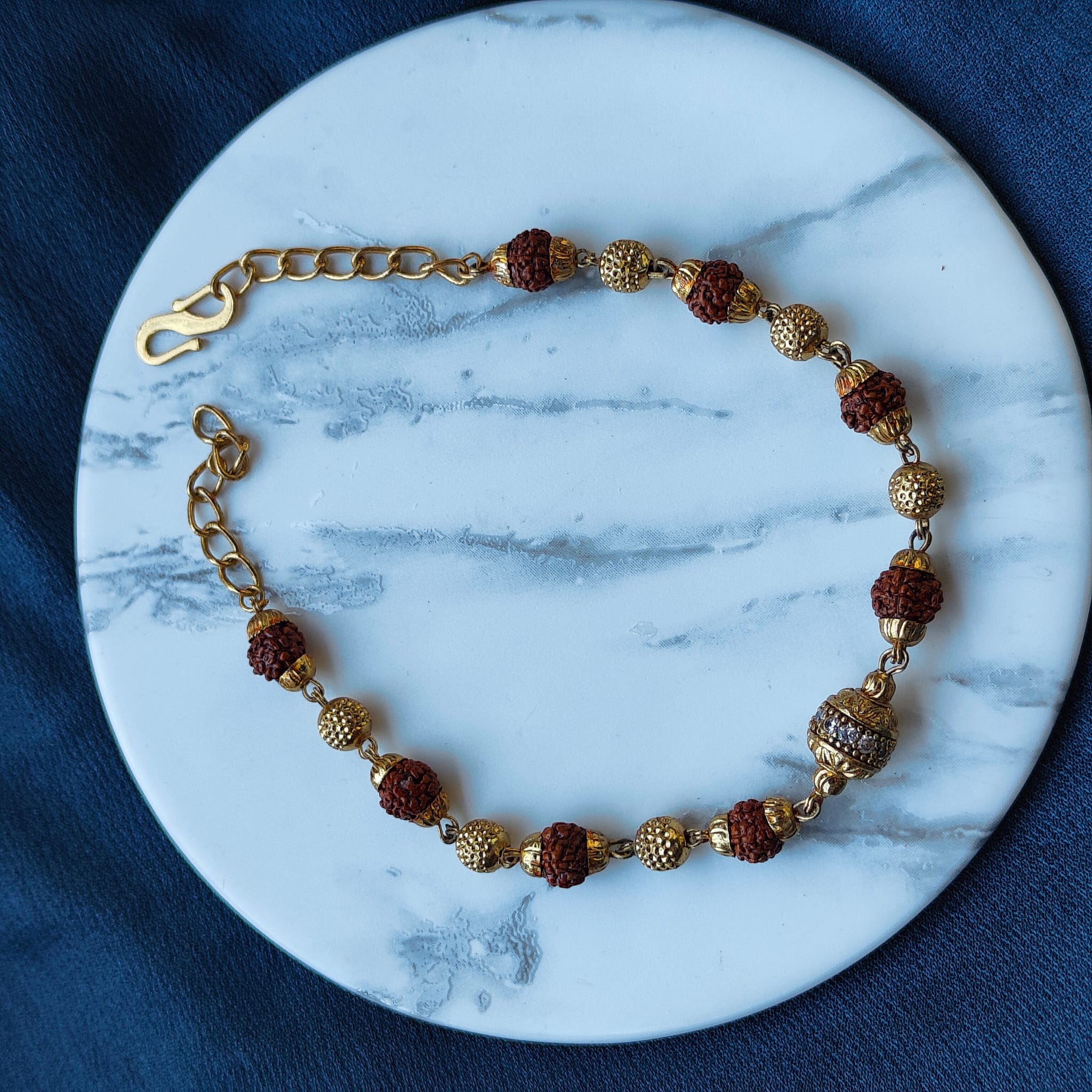 Brown Indian Shiva Rudraksha Beaded Bracelet, Image 3 of 4