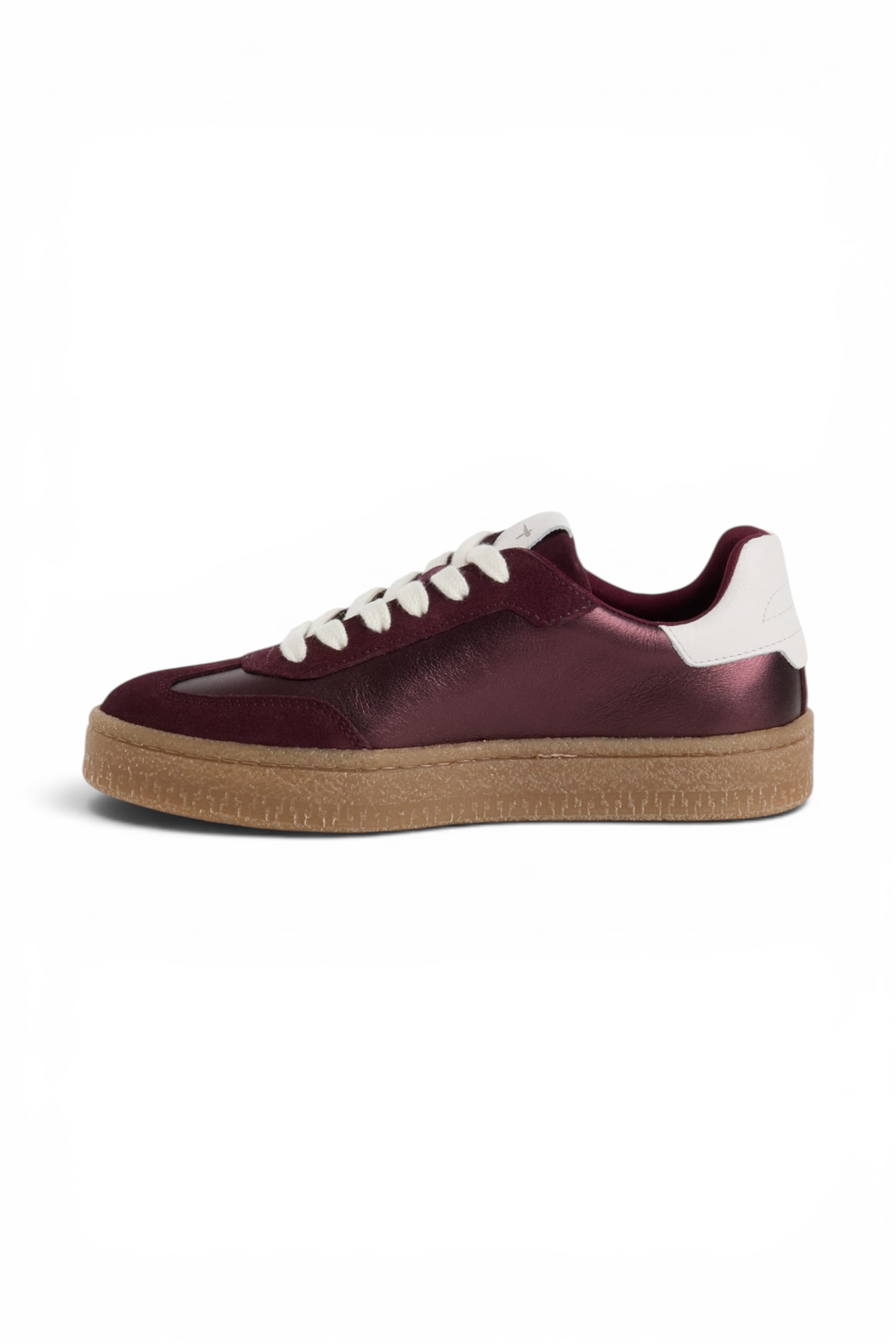 Wine Leather Trainers Sneaker Shoes, Image 4 of 8