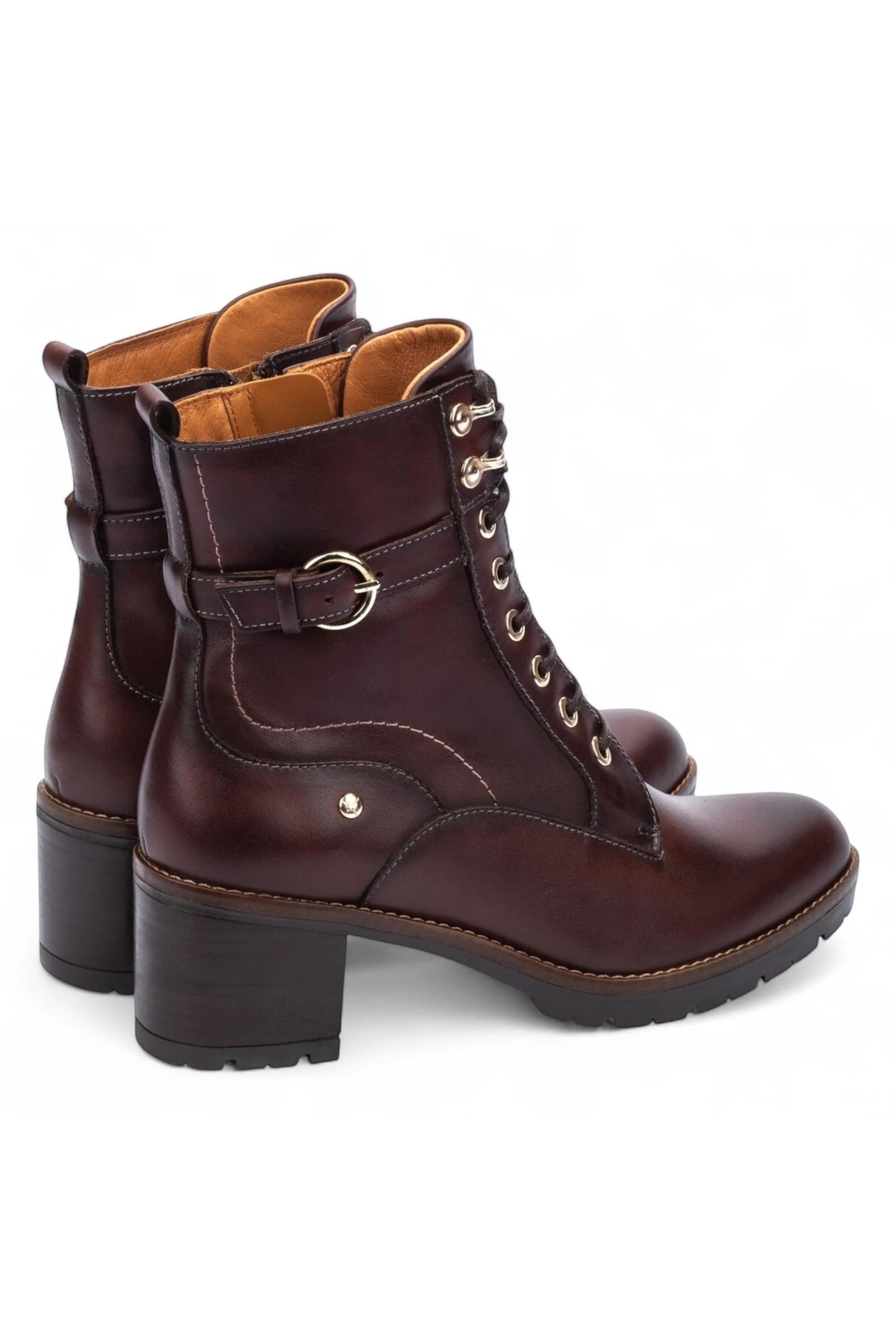 Brown Women’s Combat Ankle Boots -W7H-8510, Image 4 of 7
