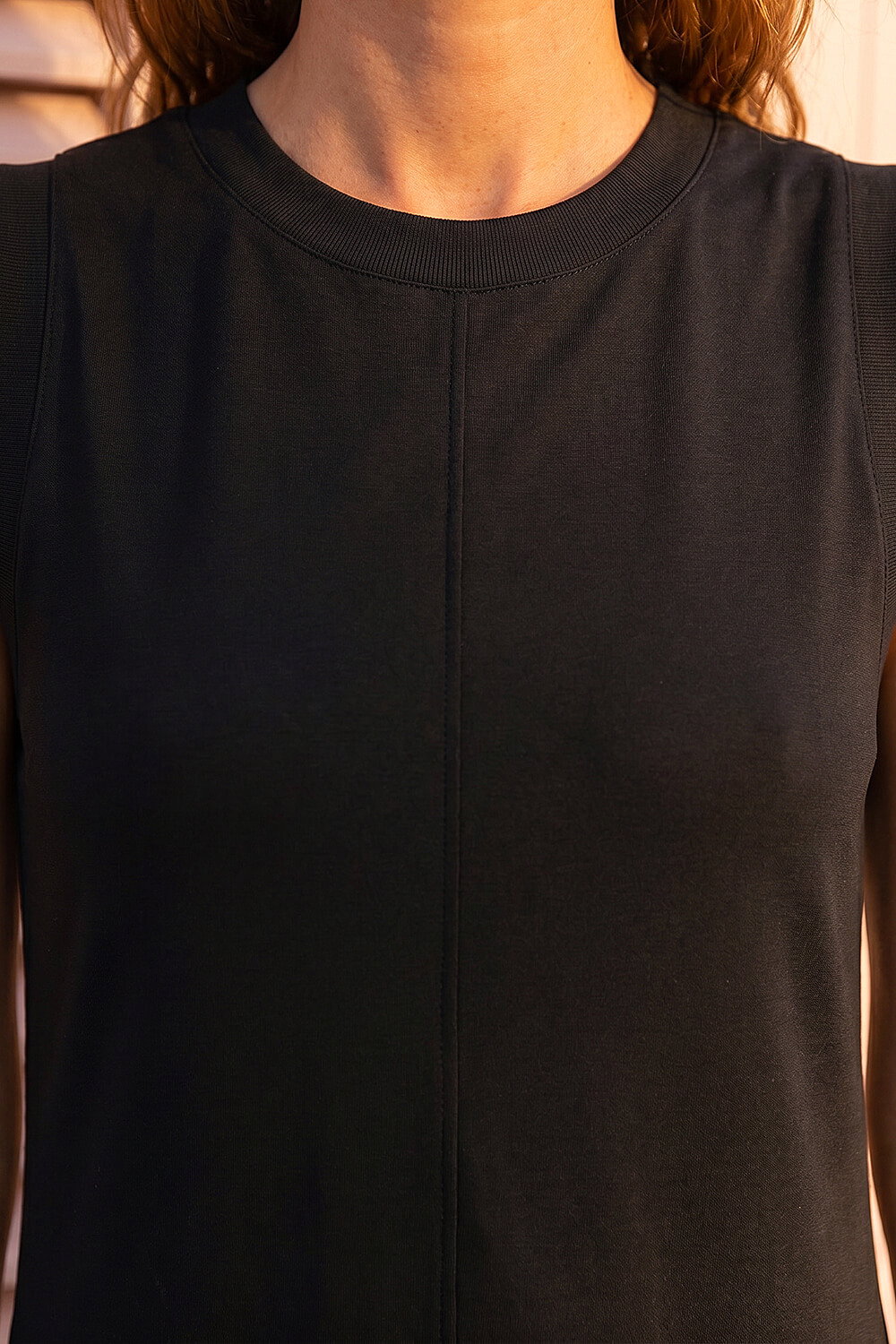 Black Sandwash Stretch Midi Dress, Image 5 of 4