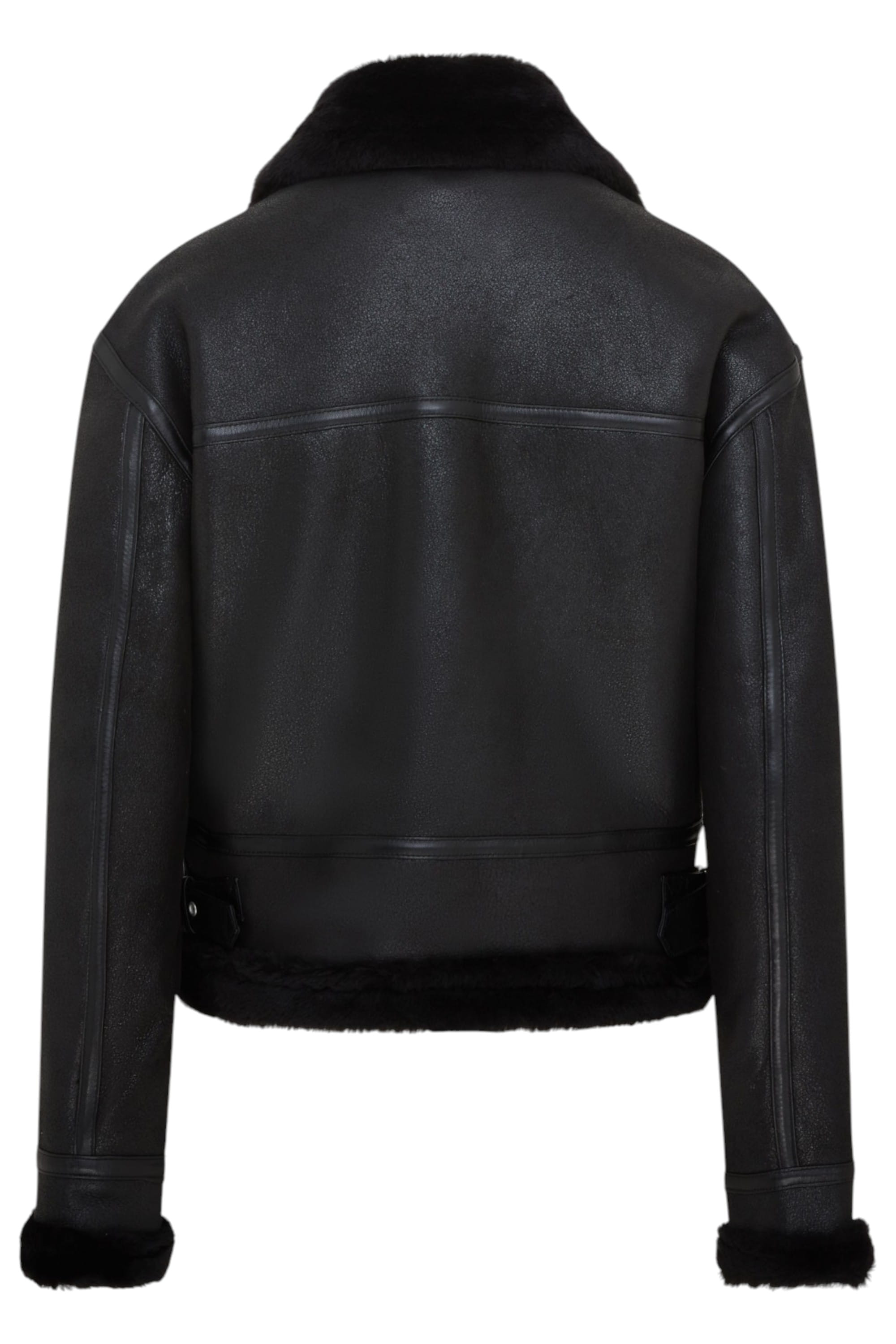 Black Infinity Leather Black Bomber B3 Sheepskin Jacket -Akiak, Image 4 of 6