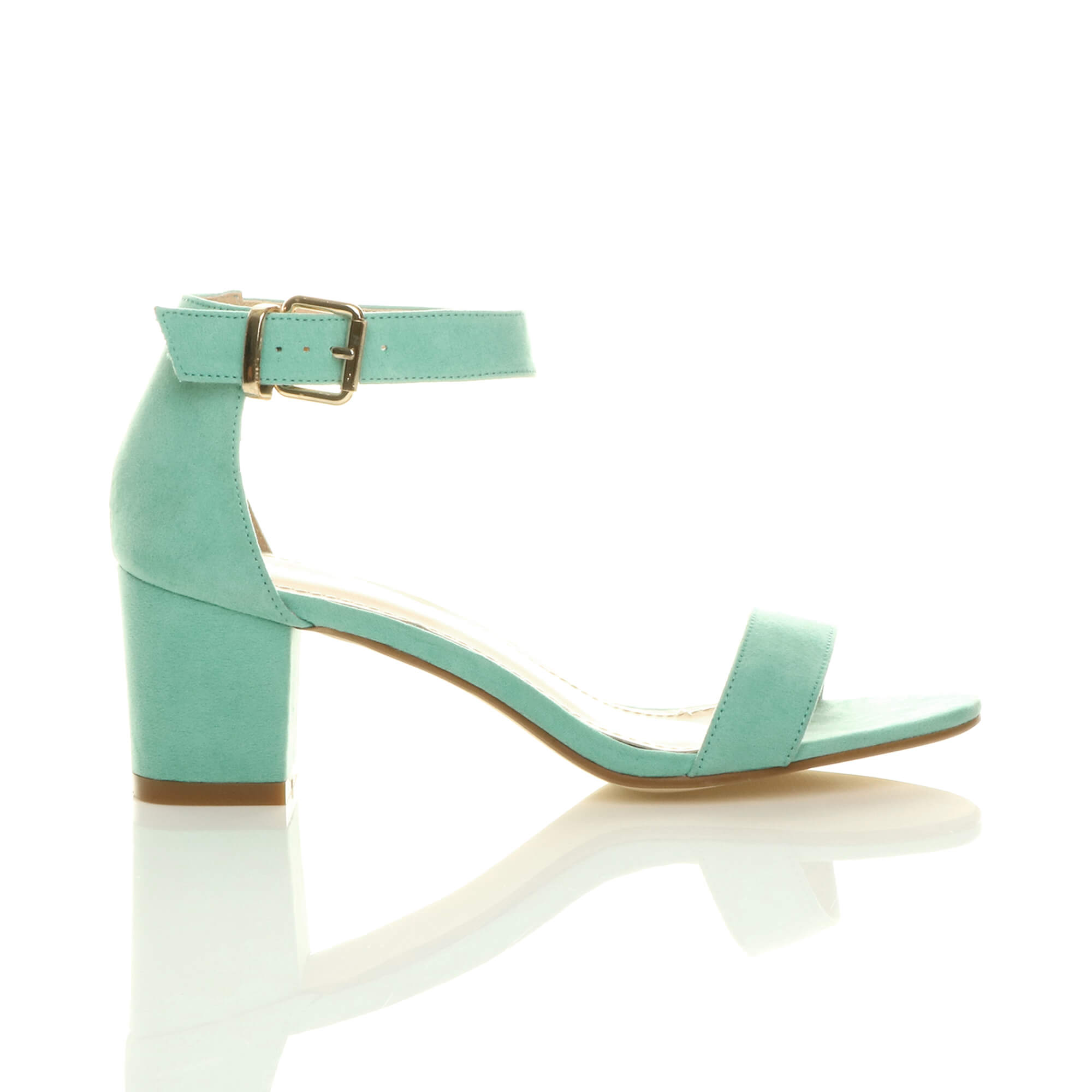 Mint AJVANI Mint Mid Block Heel Ankle Strap Sandals, Image 2 of 6