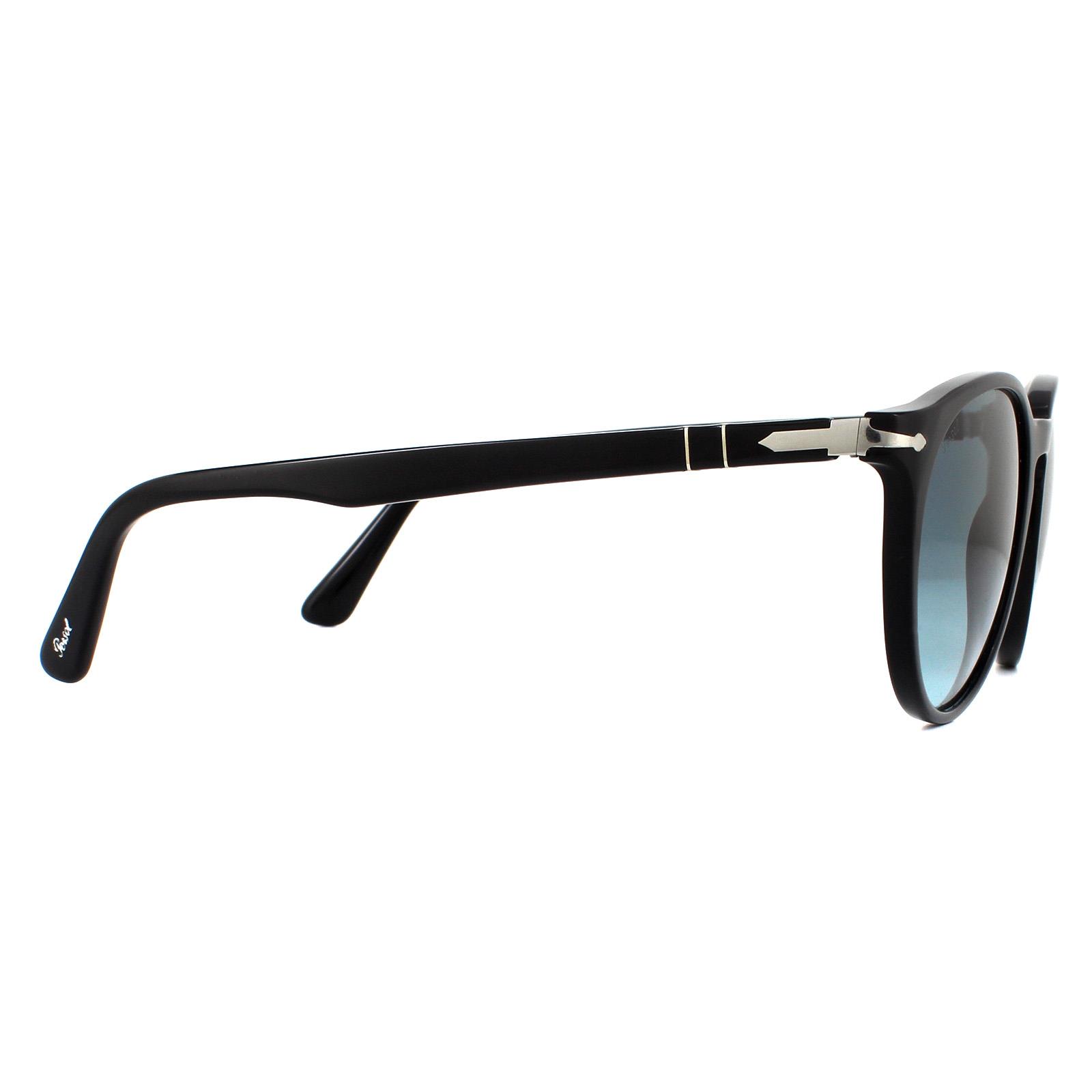 Black Persol Black Round Black Azure Gradient Blue Sunglasses, Image 4 of 4