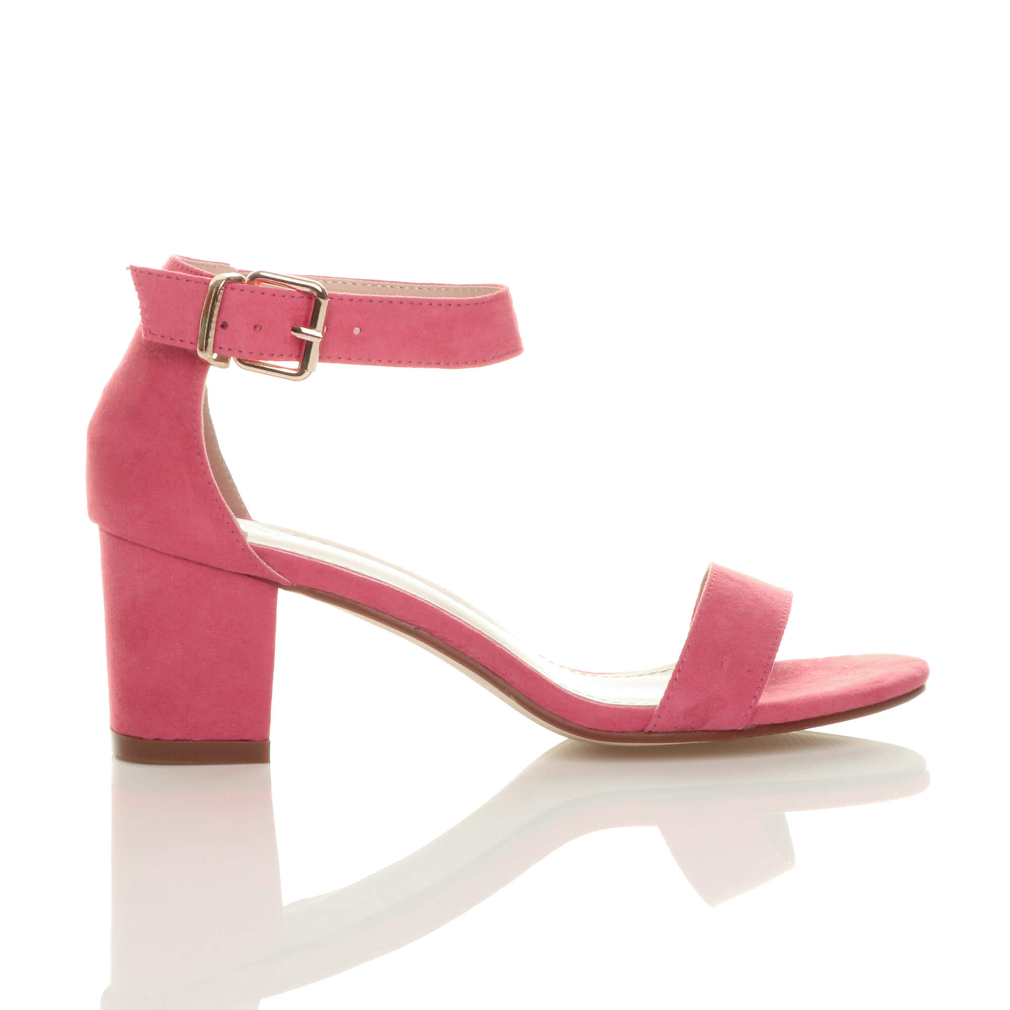 Coral AJVANI Coral Mid Block Heel Ankle Strap Sandals, Image 2 of 6