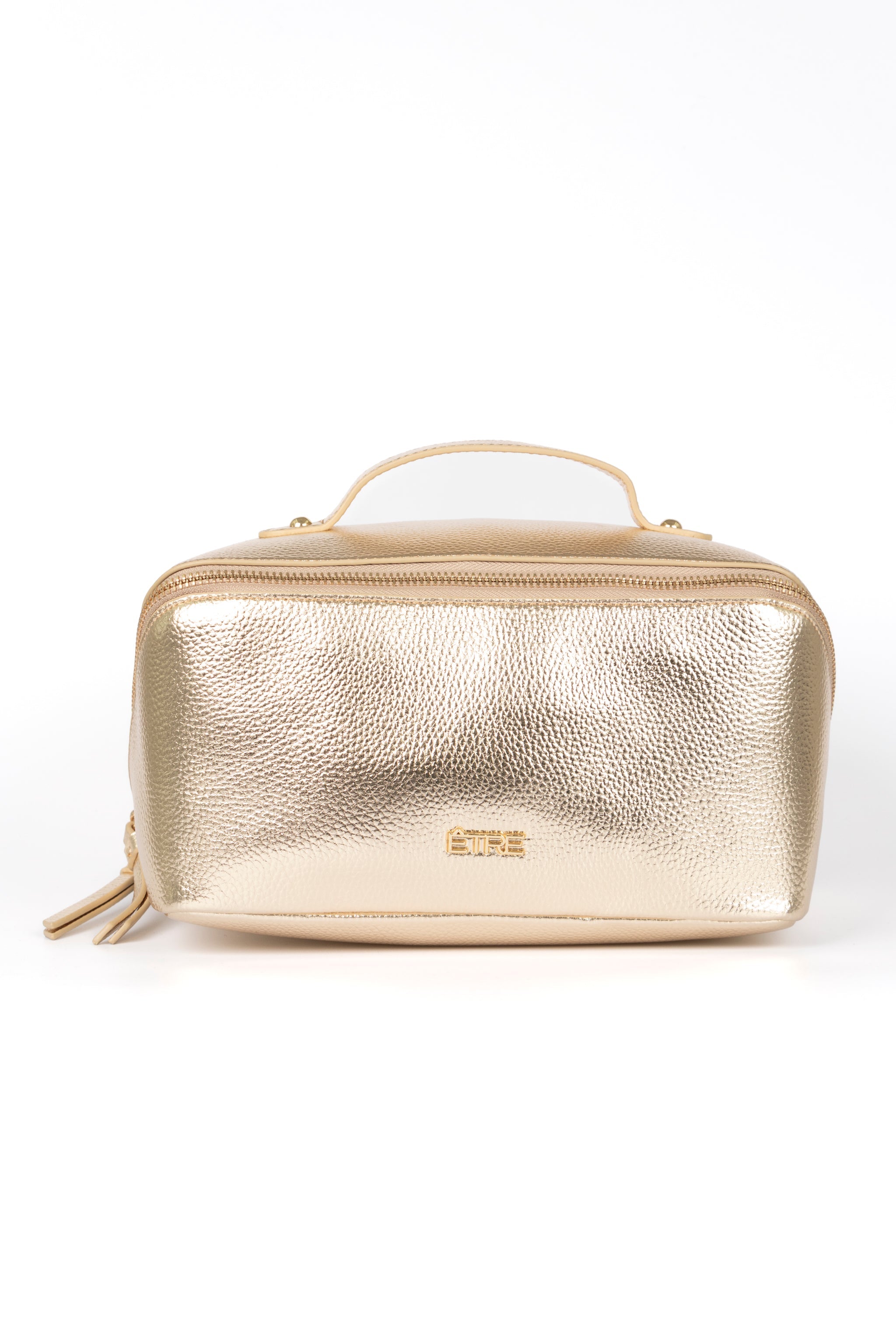 Metallic Metallic Faux Leather Vanity Case Makeup Bag