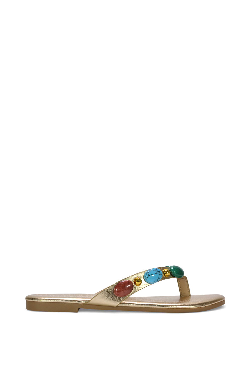 Black 'Eulalie' Embellished Jewel Stone Flip Flop Sandals With Toe Post