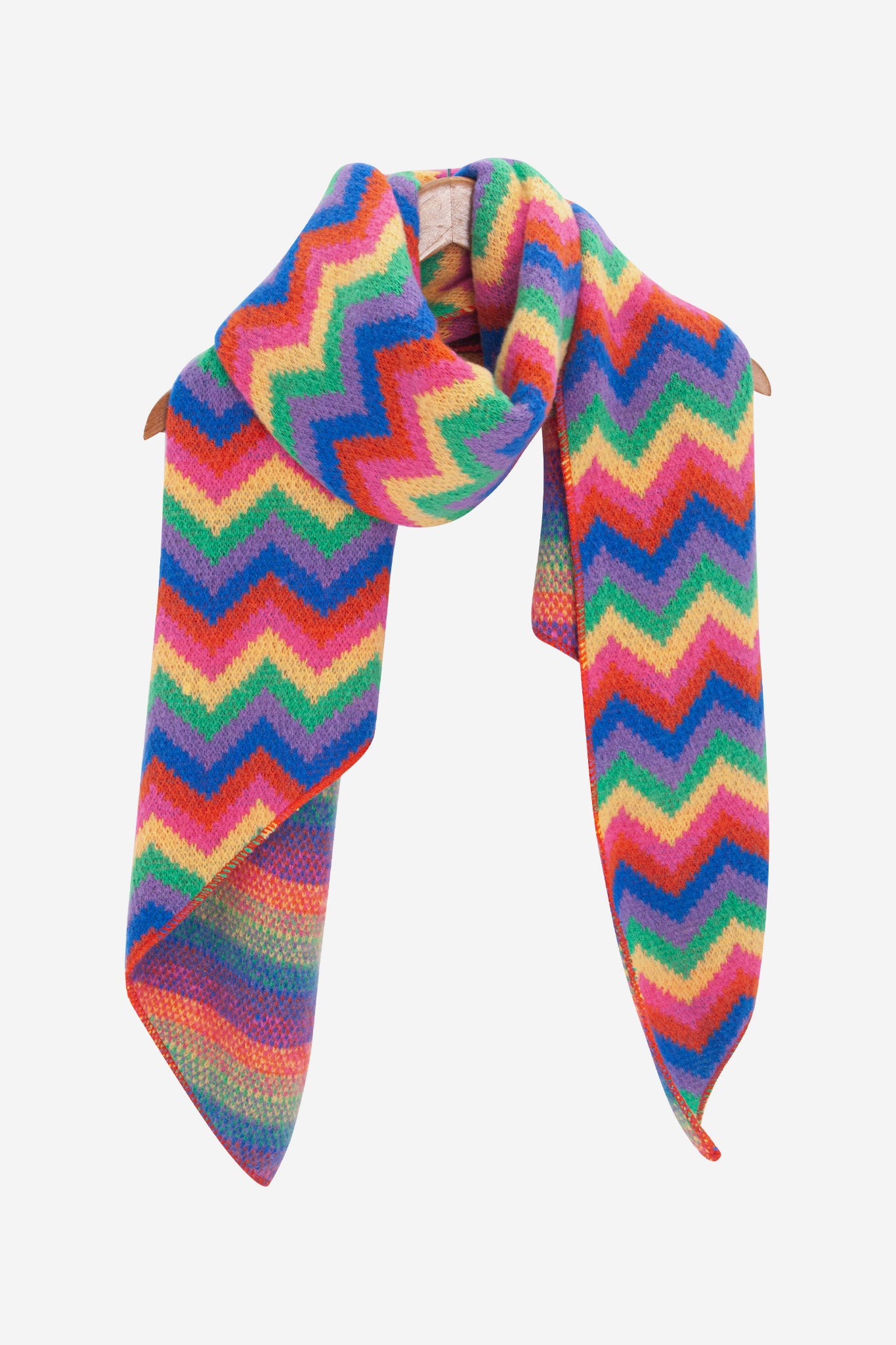 Multi Zig Zag Stripe Winter Scarf, Image 1 of 5