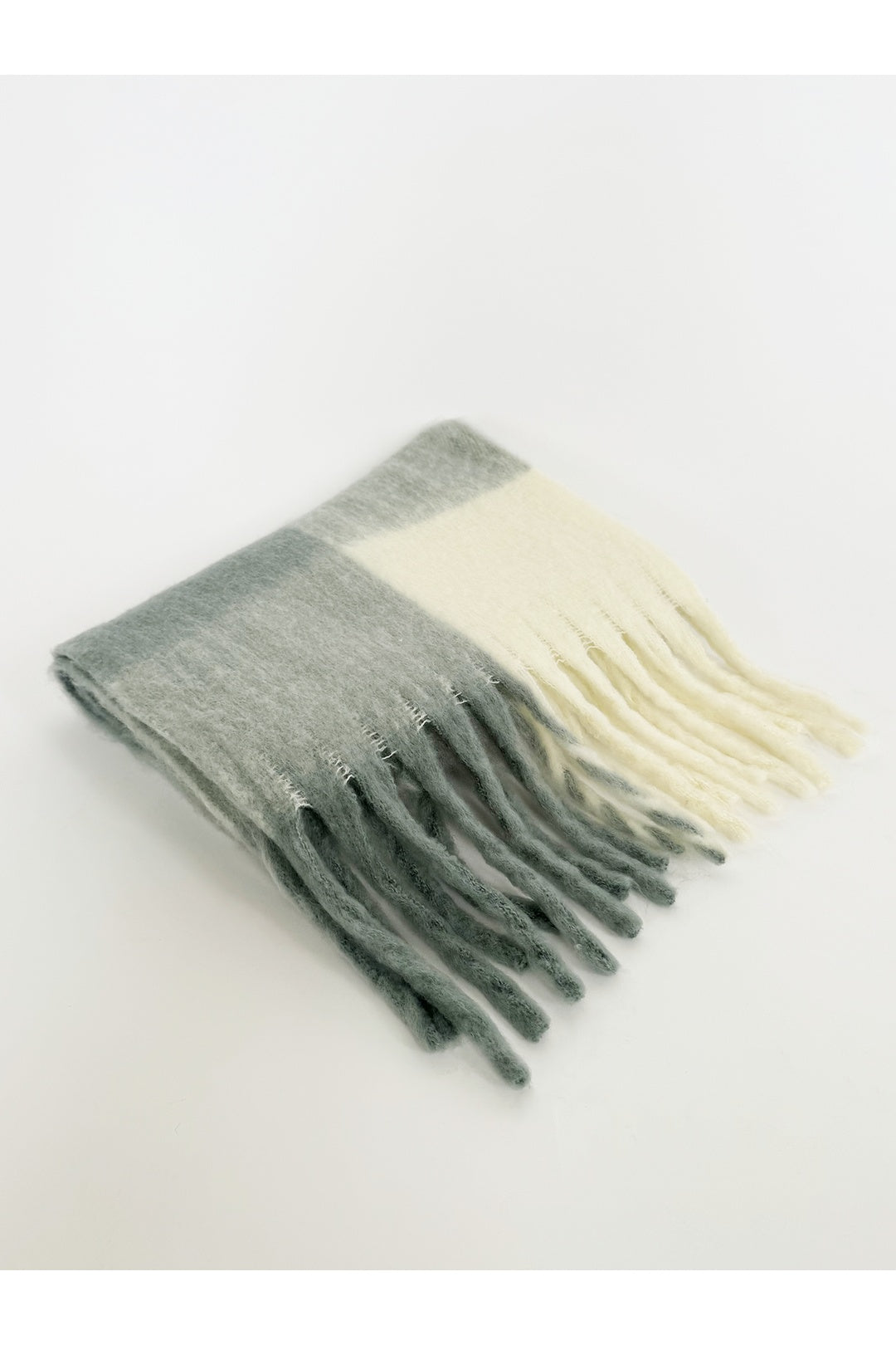 Grey Chunky Check Scarf, Image 5 of 5