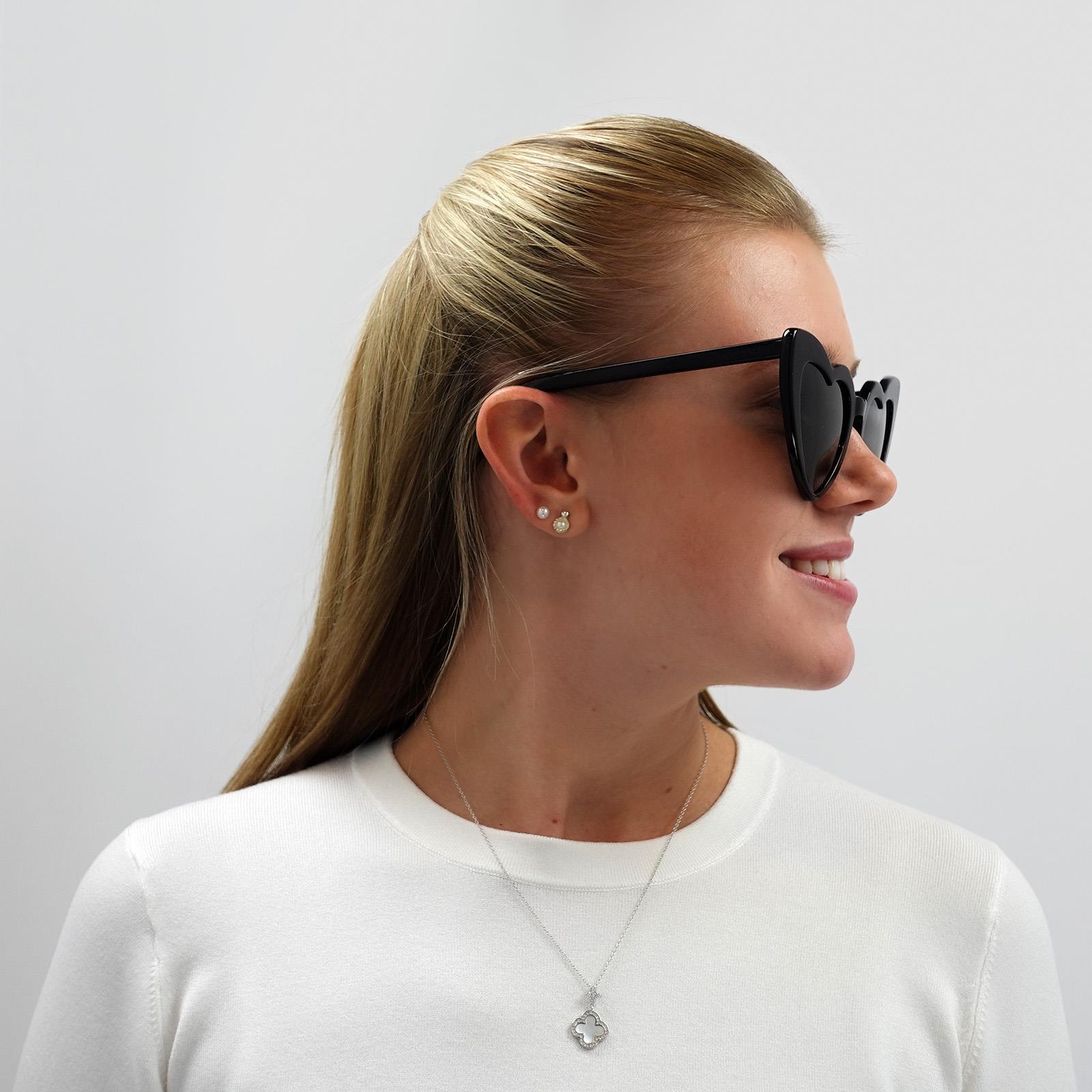 Black Saint Laurent Black Cat Eye Black Grey Sunglasses, Image 6 of 6