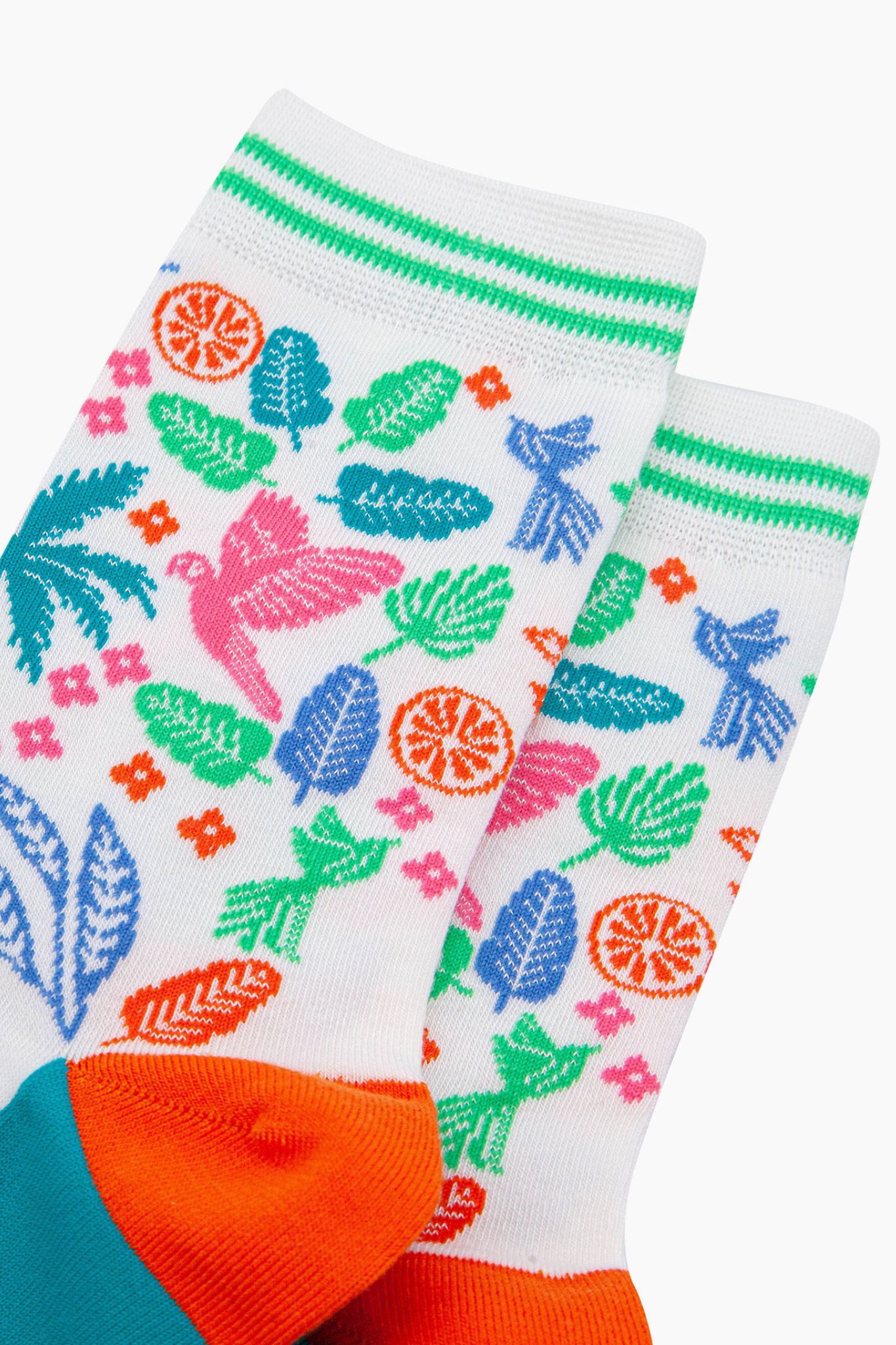Multi Tropical Rainforest Parrot Bamboo Socks, Image 2 of 4