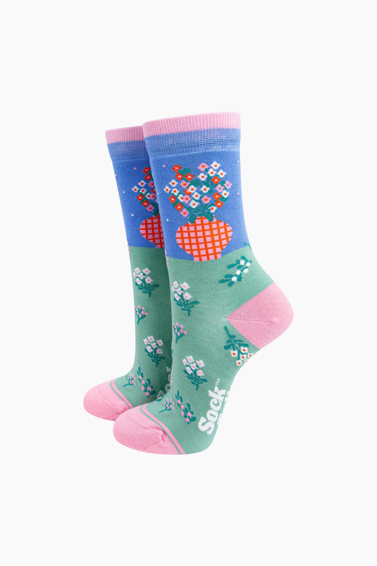 Multi Flower Vase Bamboo Socks