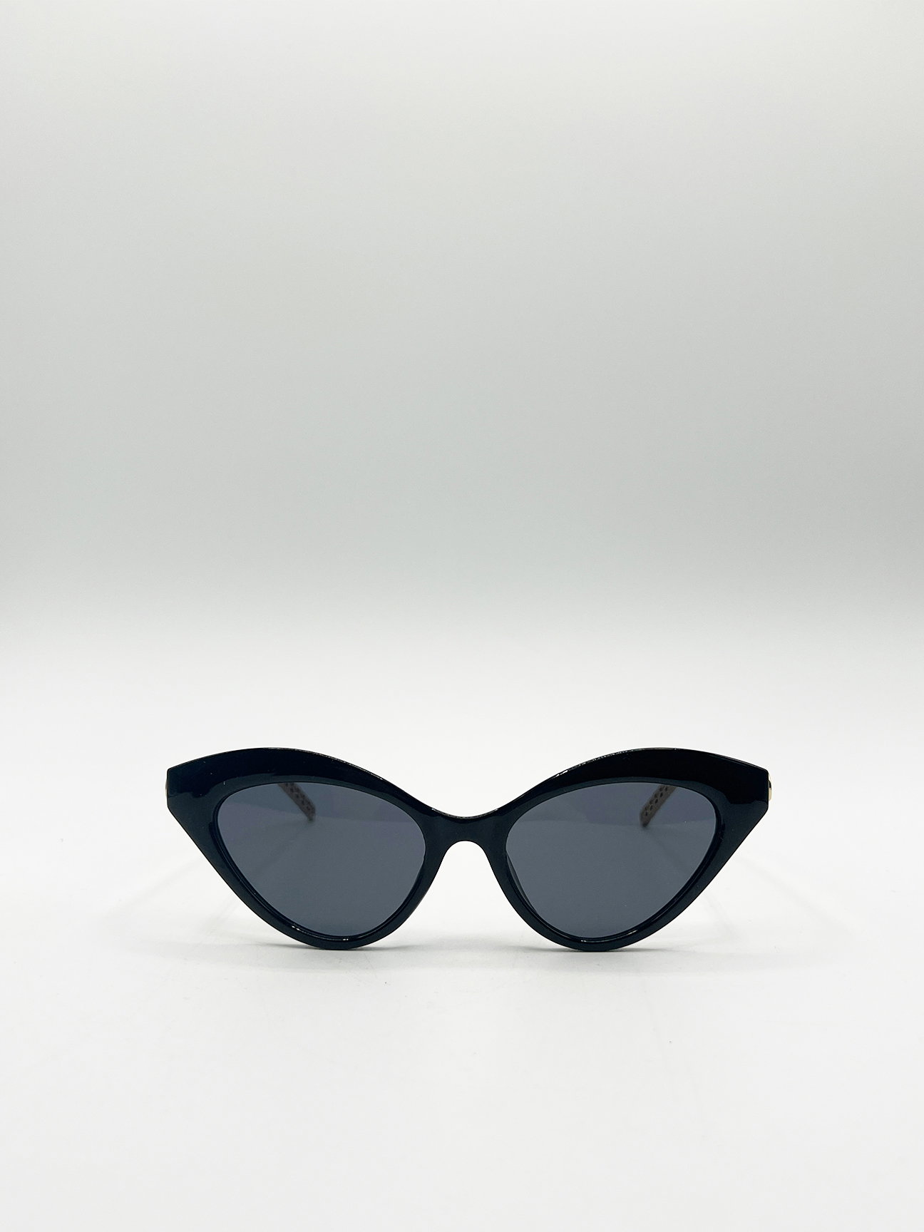 Black Cat-Eye Sunglasses in Black, Image 5 of 6