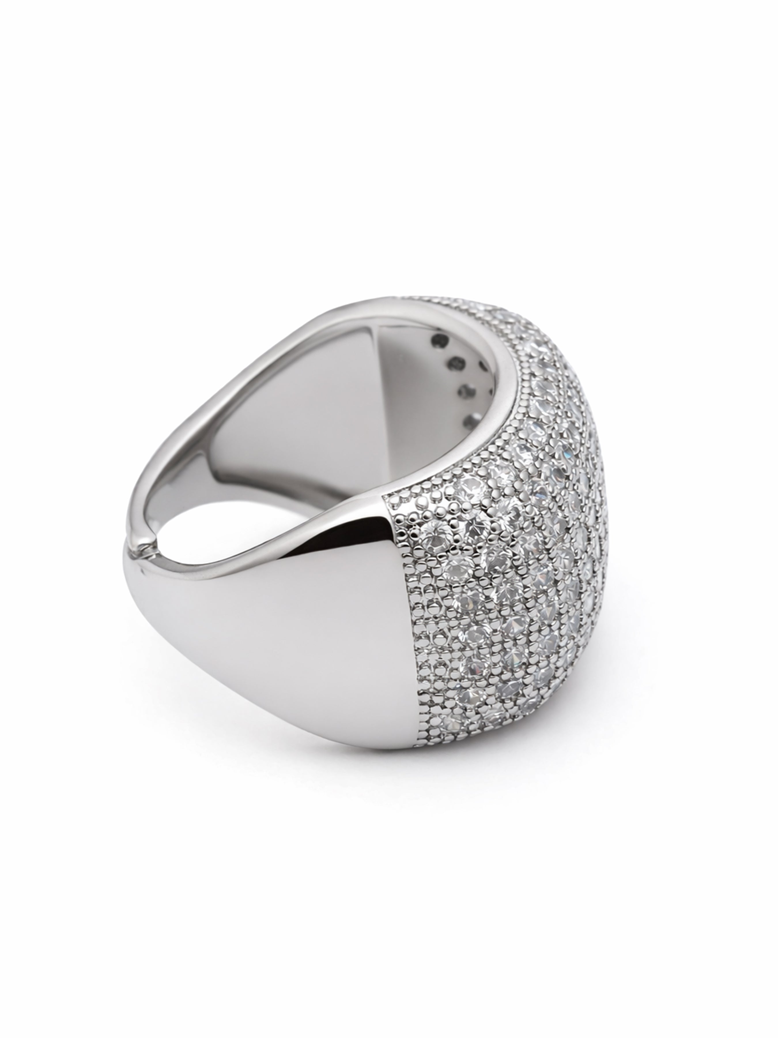Silver Pavé Dome Statement Ring, Image 3 of 5