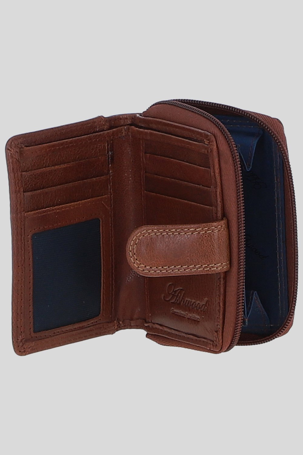 Brown Ashwood Leather Brown Real Leather Compact Purse, Image 2 of 3