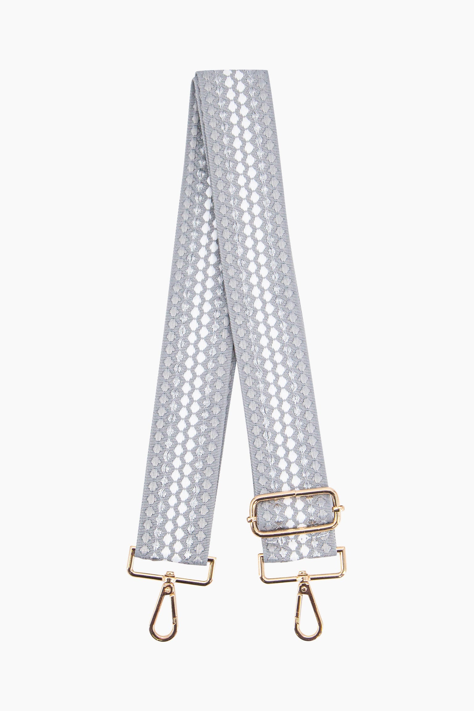 Grey Spotted Woven Wide Bag Strap, Image 1 of 3