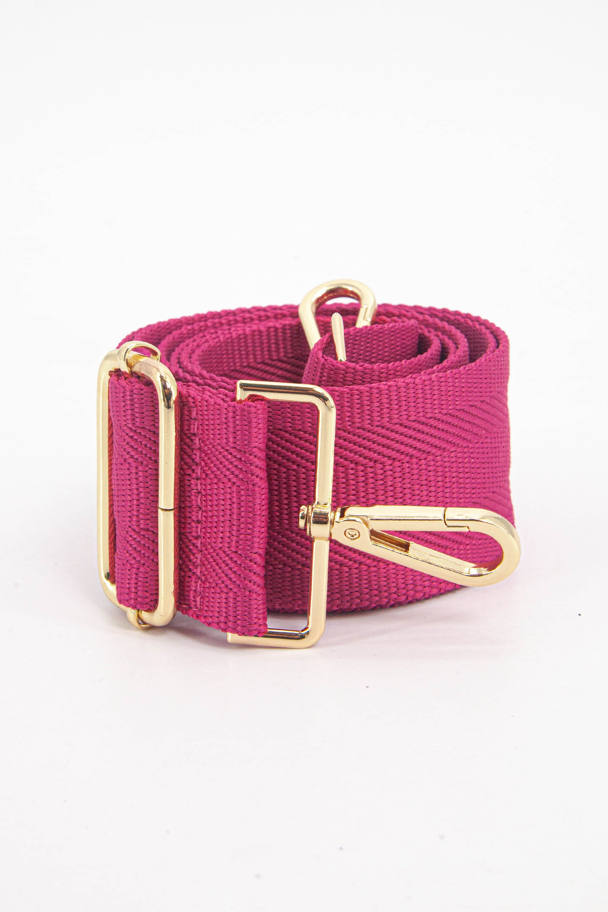 Fuchsia Sarta Fuchsia Plain Woven Wide Bag Strap, Image 3 of 4