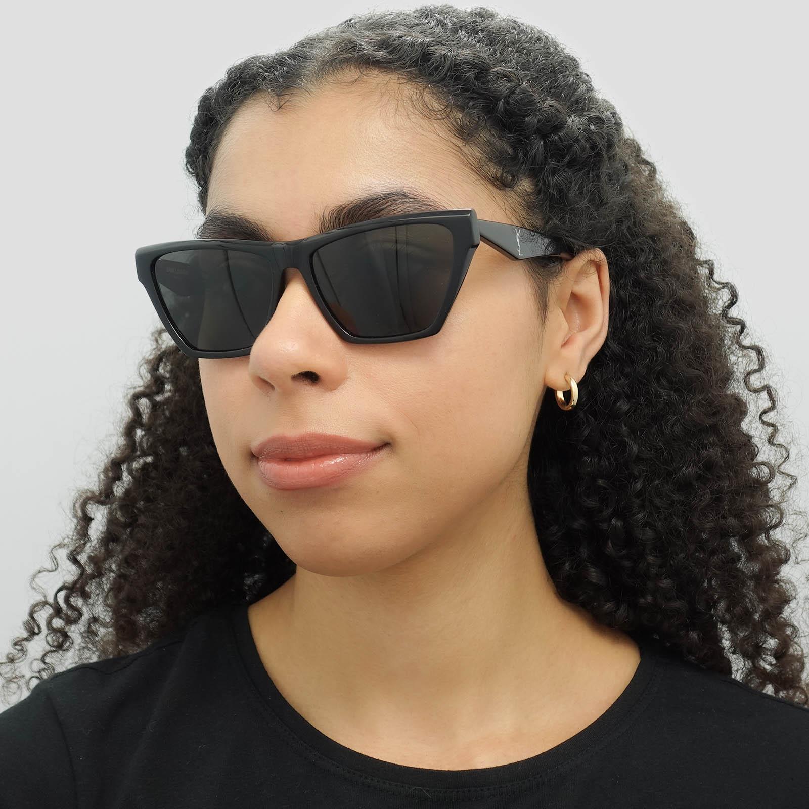 Black Saint Laurent Black Cat Eye Black Black Sunglasses, Image 6 of 6