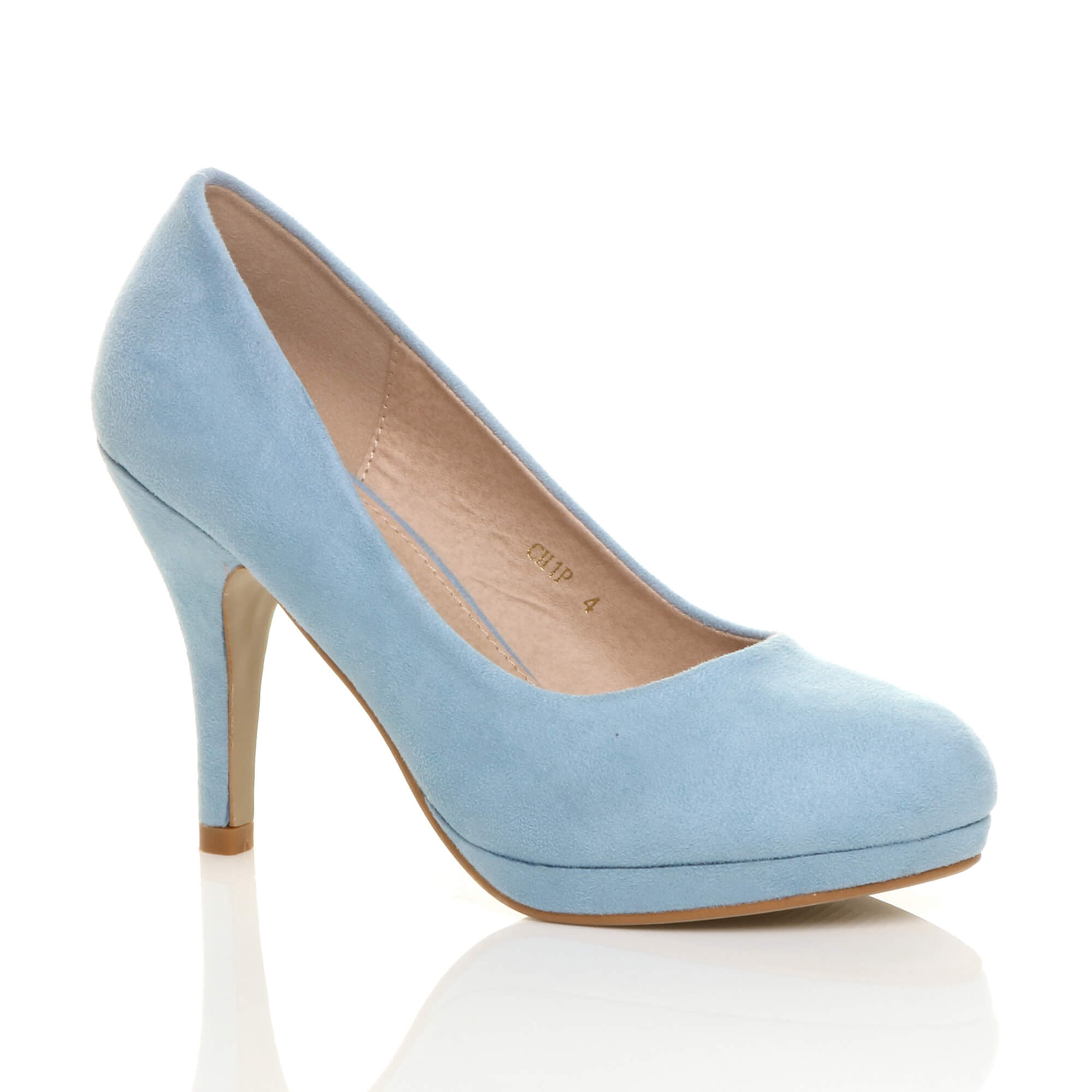Purple Mid High Heel Court Shoes