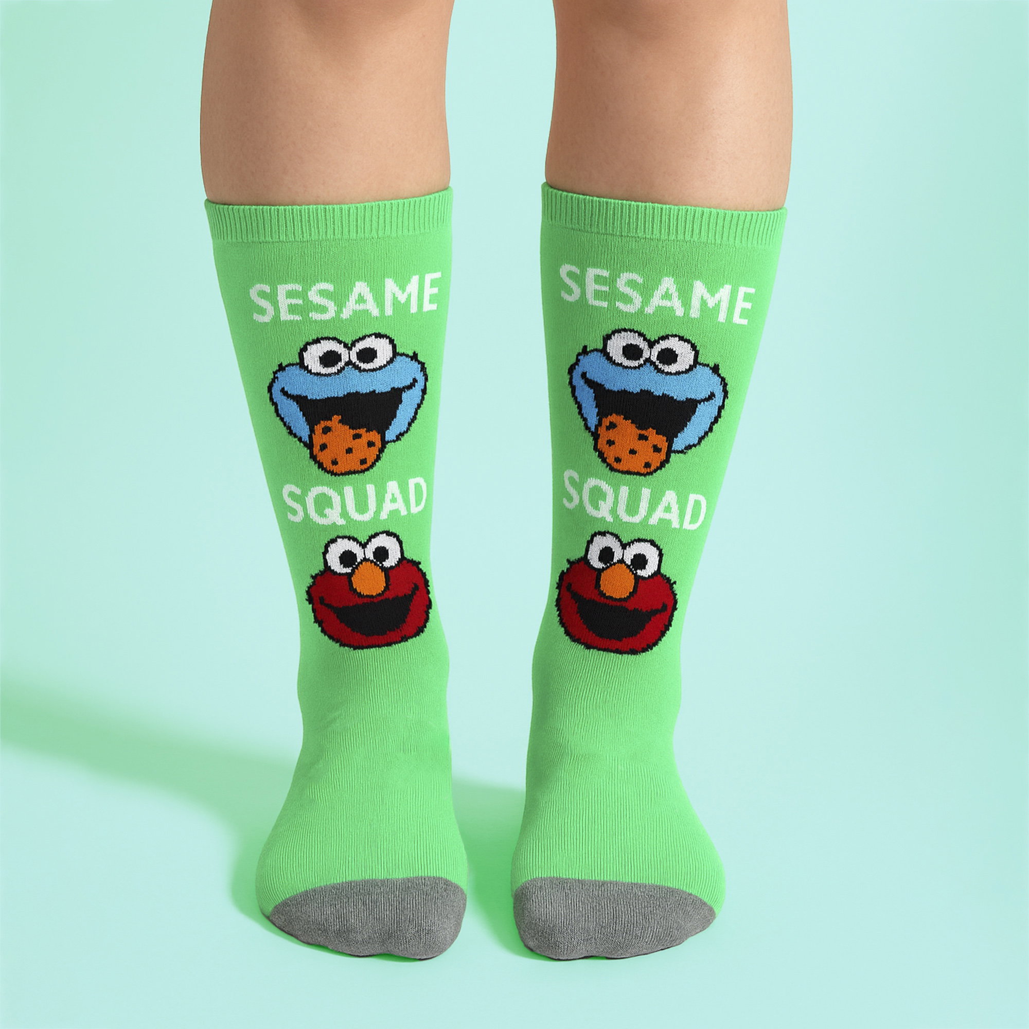 Blue Ladies Cotton Novelty Socks - Sesame Street Pattern Fun & Comfortable Socks, Image 3 of 3
